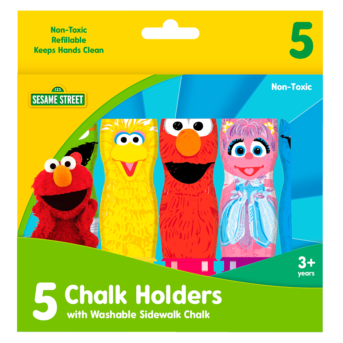 SESAME ST 5-PK CHALK HOLD SET/WASH CHALK