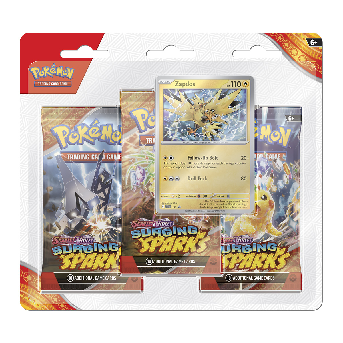 POKEMON TCG SURGING SPARKS-3PK BLIST ENG