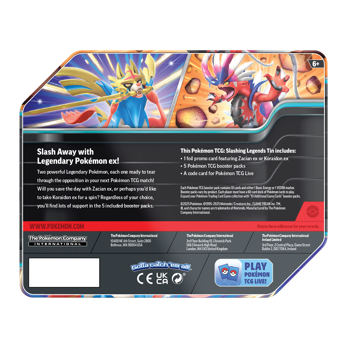 POKEMON TCG SLASHING LEGENDS TIN ENG