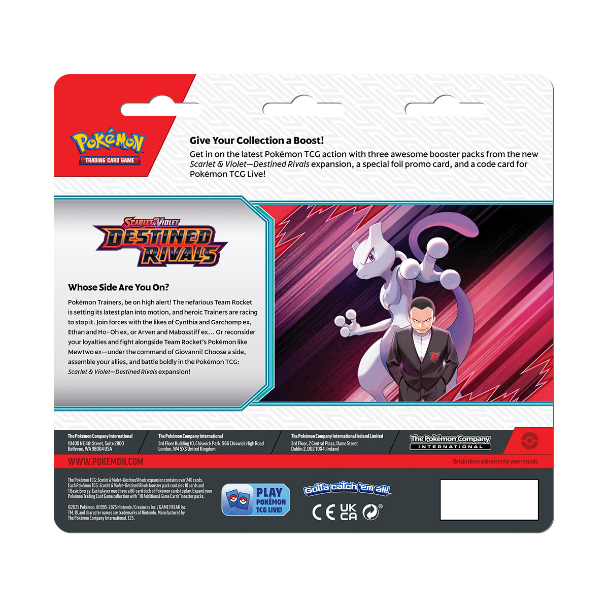 POKEMON TCG SV DESTINED RIVALS 3PACK ENG