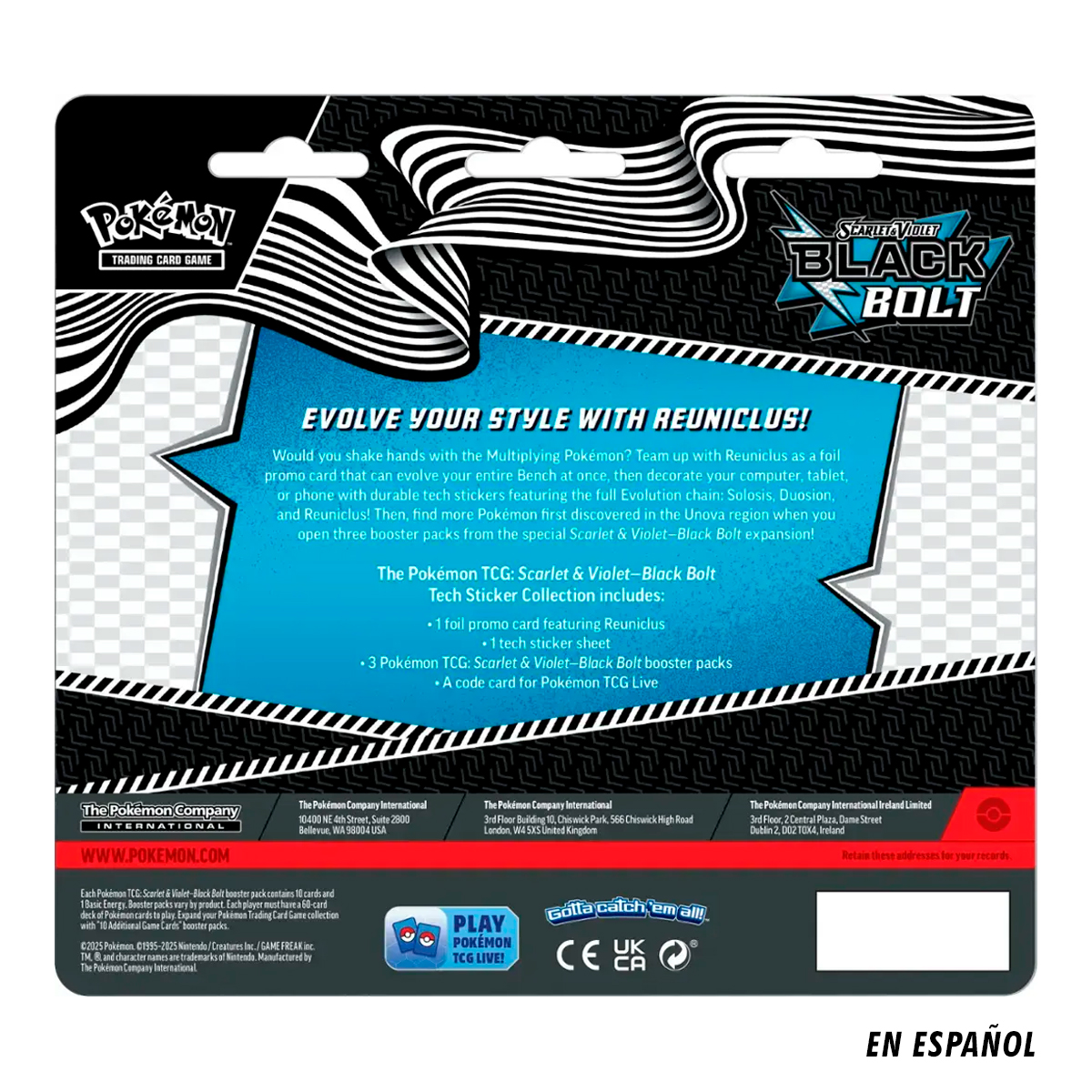POKEMON TCG BLACK BOL-TECH STICK COL SPA
