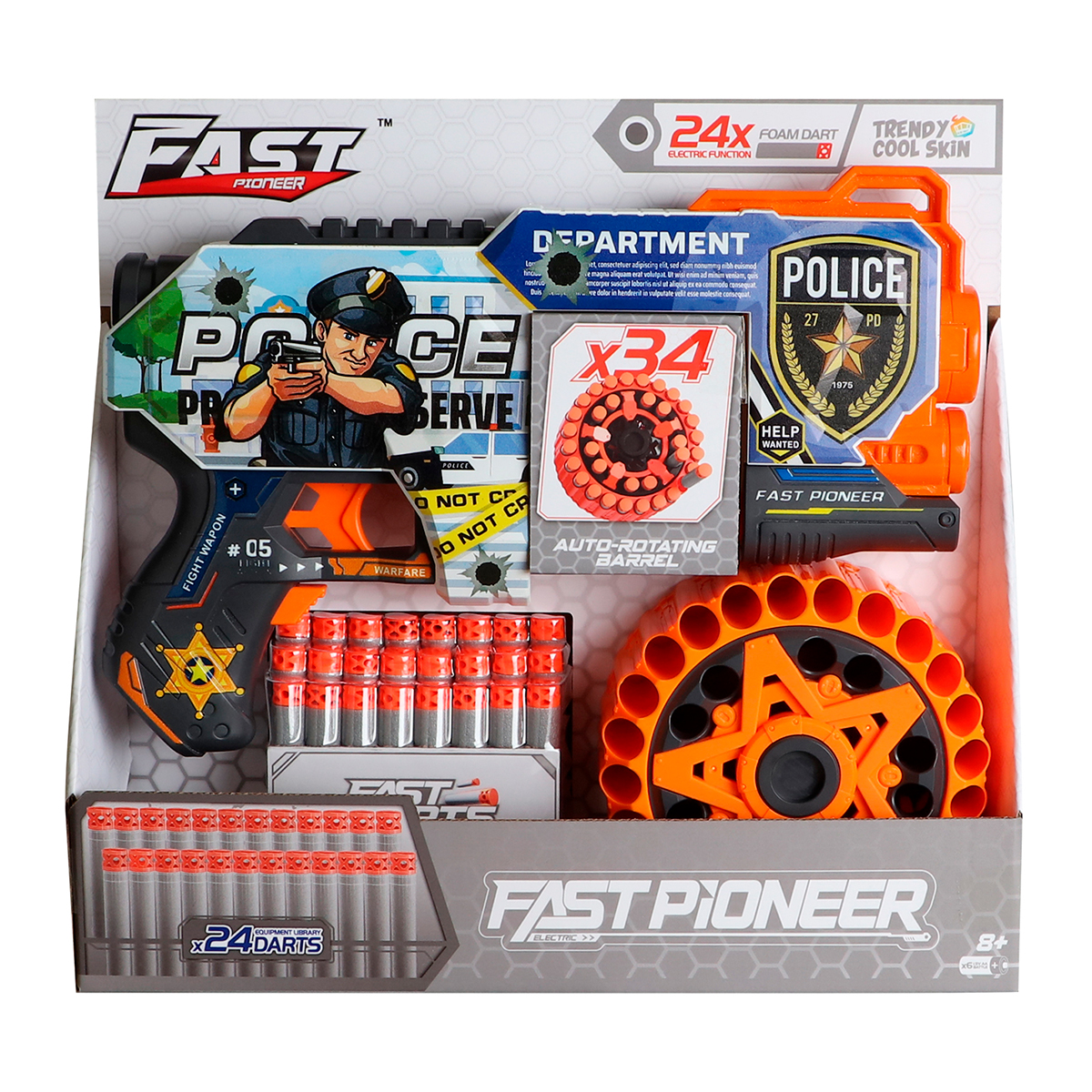 JUGUETE PISTOLA ELECTR 30 DARDOS POLICE