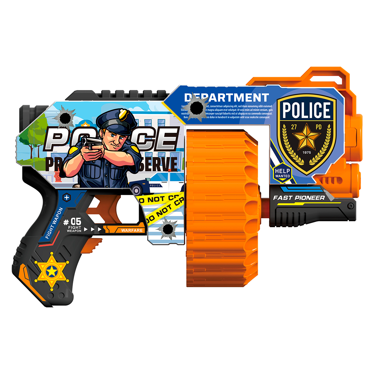 JUGUETE PISTOLA ELECTR 30 DARDOS POLICE