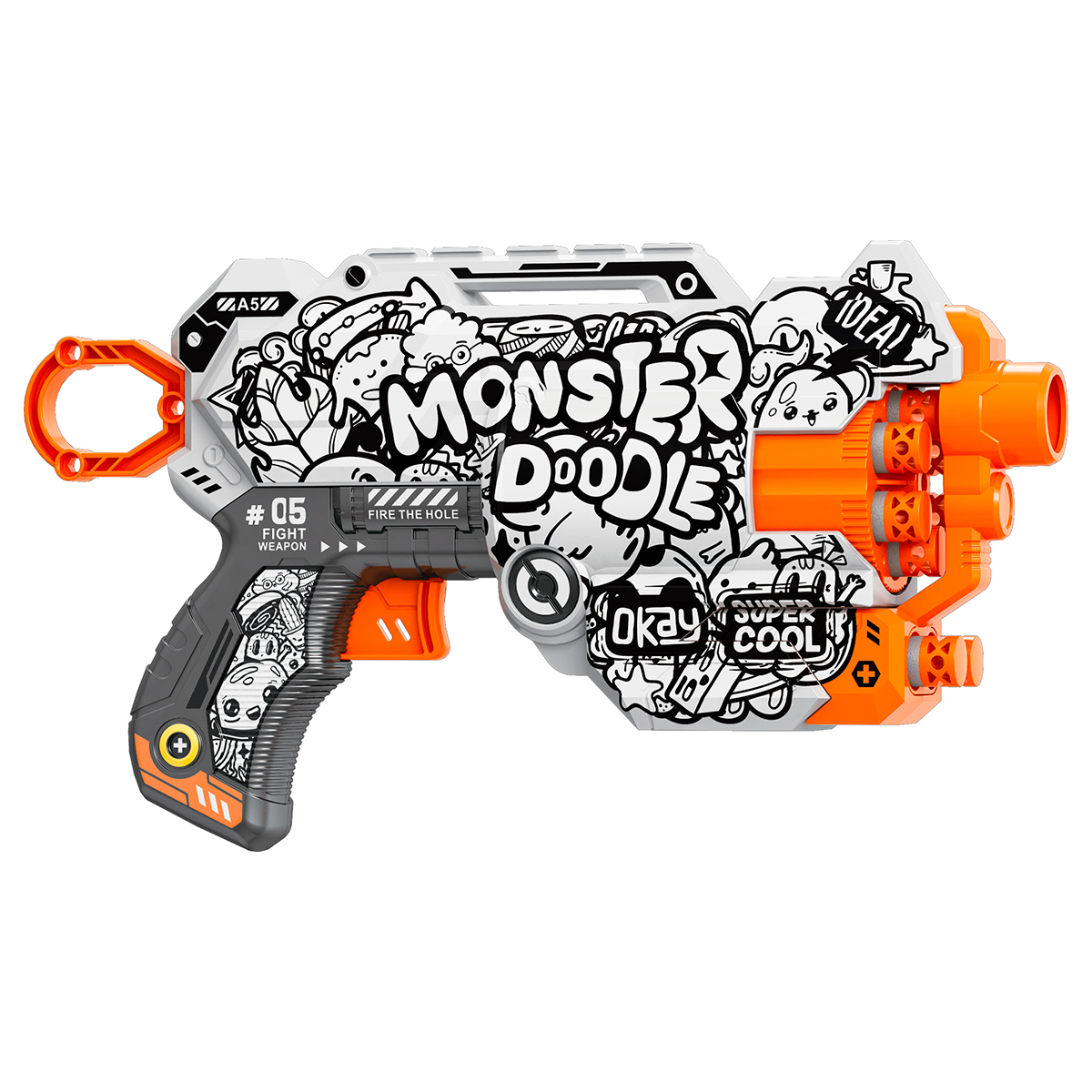 JUGUETE PISTOLA 12 DARDO MONST RUEDA GIR