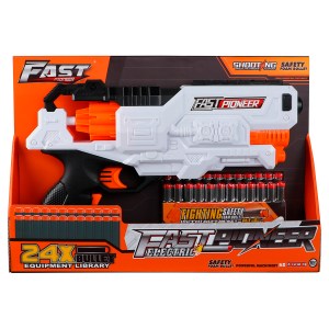JUGUETE PISTOLA ELECTR 24 DARDOS BLANCO JUGUETE PISTOLA ELECTR 24 DARDOS BLANCO