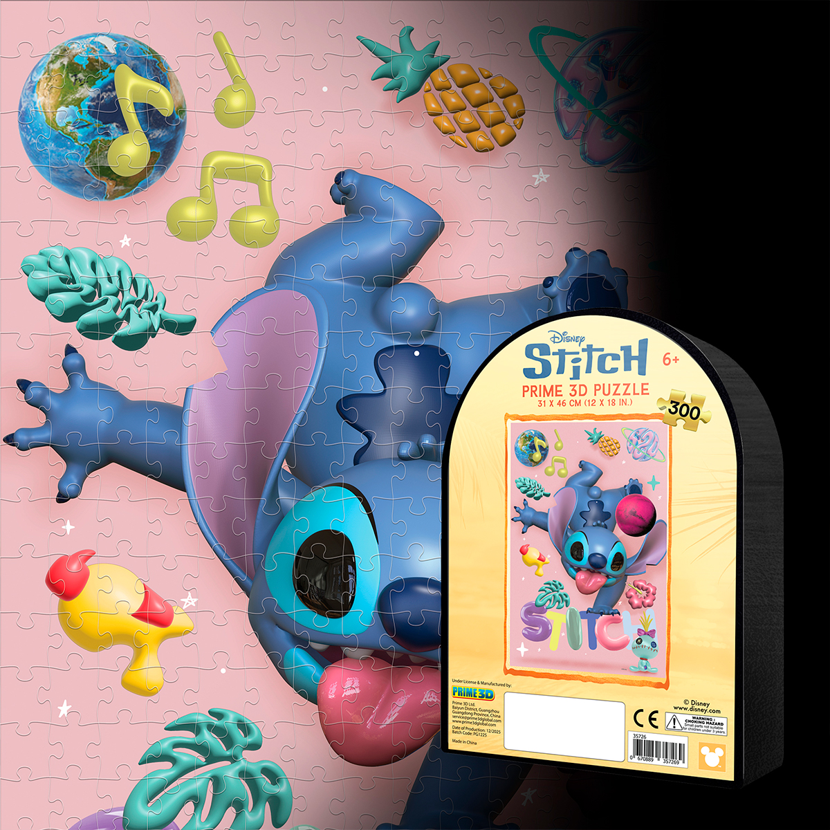 PUZZLE DISNEY STITCH 300PC SHAPED TIN