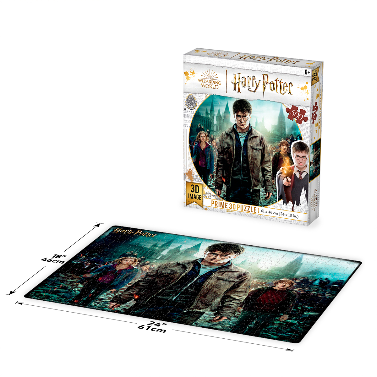 PUZZLE HARRY/HERMIONE/RON-500PC PRIME 3D