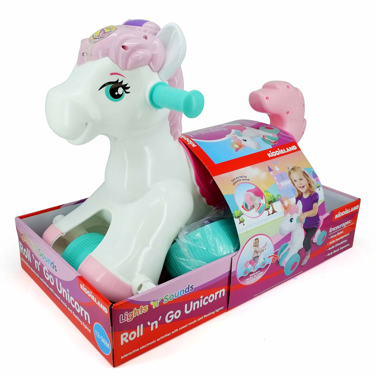 LIGHTS N SOUNDS UNICORN RIDE ON-GENERIC