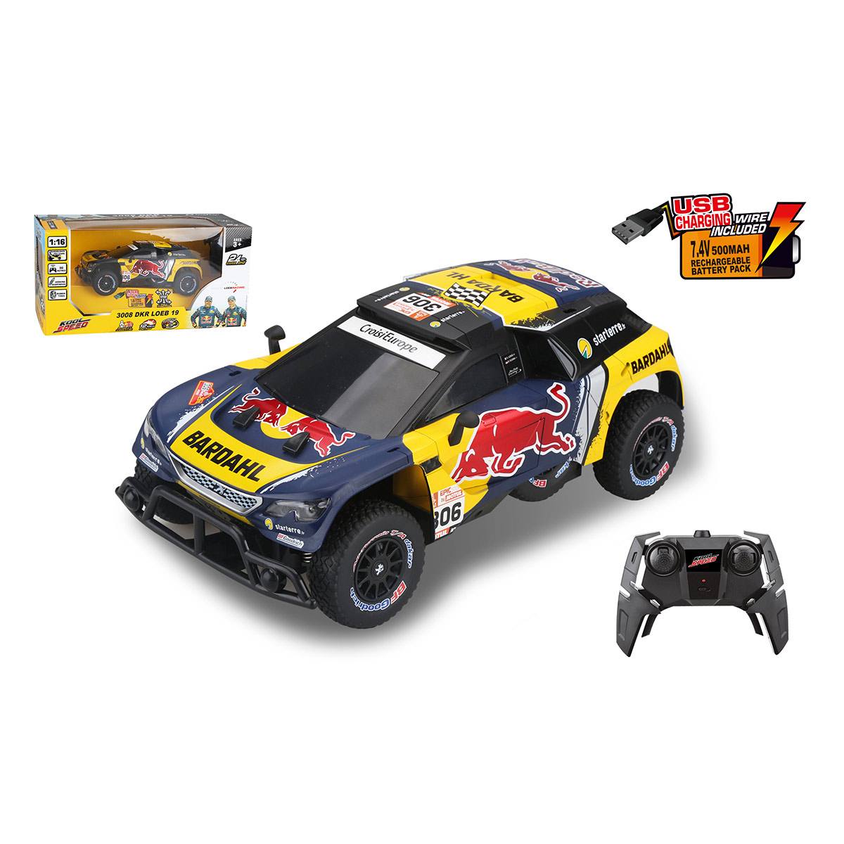 PEUGEOT 3008 LOEB 19 WINDOW BOX 1/16 R/C