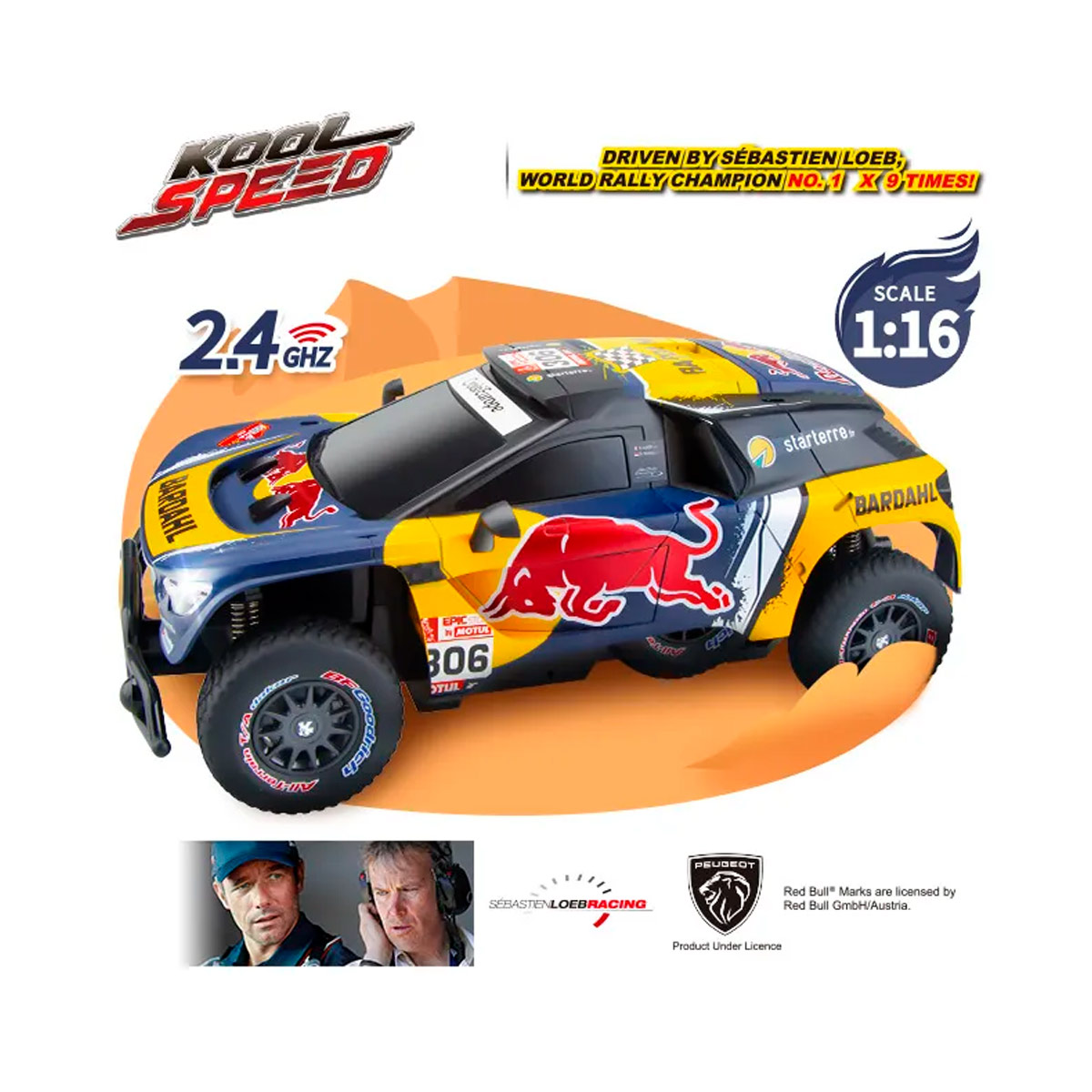 PEUGEOT 3008 LOEB 19 WINDOW BOX 1/16 R/C