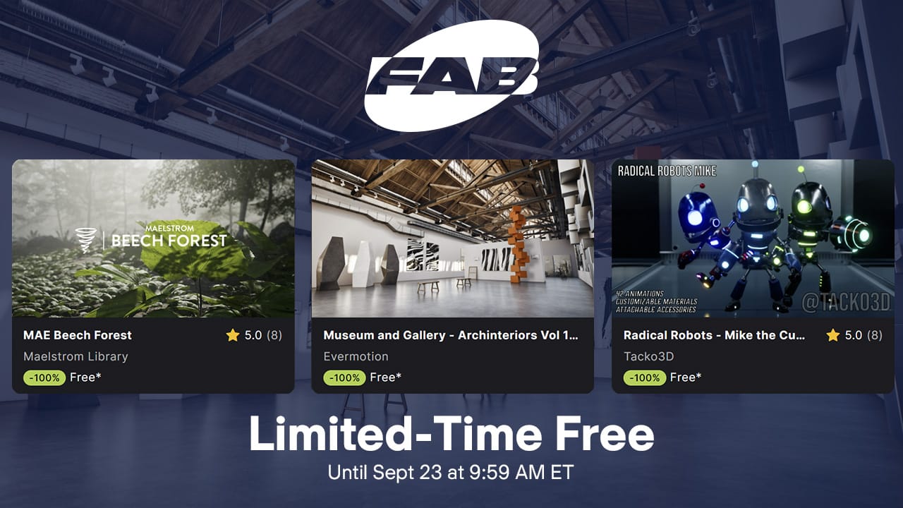 Limited-Time Free Unreal Engine Assets: Beech Forest, Art Exhibitions, and Robots! Limited-Time Free Unreal Engine Assets: Beech Forest, Art Exhibitions, and Robots!