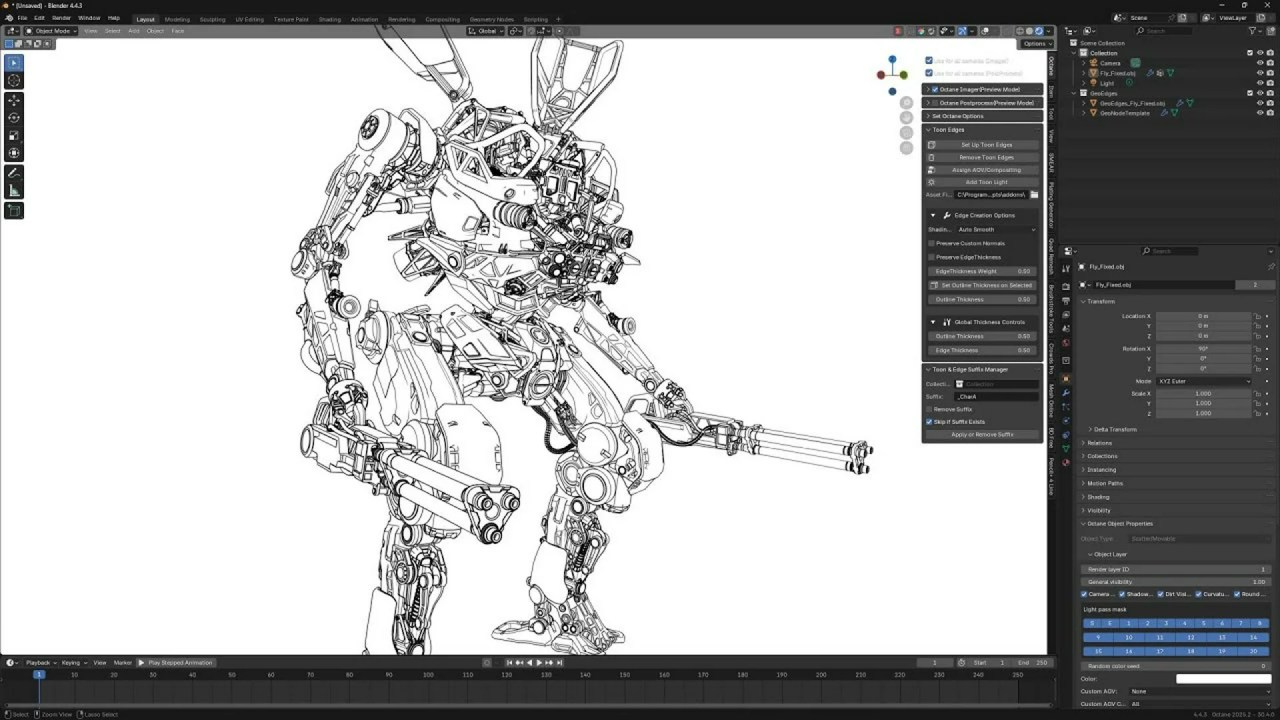 FREE Anime Outlines in Blender with Octane Edge Tools! FREE Anime Outlines in Blender with Octane Edge Tools!