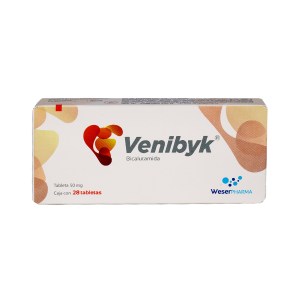 VENIBYK CAJA CON 28 TABS. DE 50 MG VENIBYK CAJA CON 28 TABS. DE 50 MG
