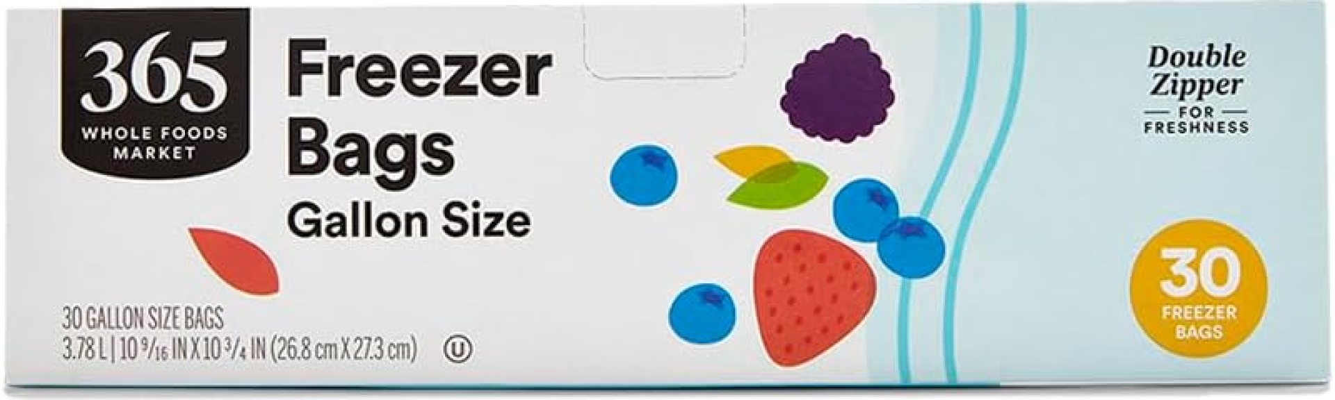 365 by Whole Foods Market, Gallon Size Freezer Bags, Double Zipper, 30 Count 365 by Whole Foods Market, Gallon Size Freezer Bags, Double Zipper, 30 Count