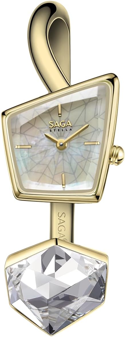 SAGA Illusion Women’s Luxury Cuff Bangle Watch, Shaped Mineral Case, 316L Stainless Steel Bracelet with Danube Crystals, Swiss Ronda Quartz Movement, 30M Water Resistant SAGA Illusion Women’s Luxury Cuff Bangle Watch, Shaped Mineral Case, 316L Stainless Steel Bracelet with Danube Crystals, Swiss Ronda Quartz Movement, 30M Water Resistant