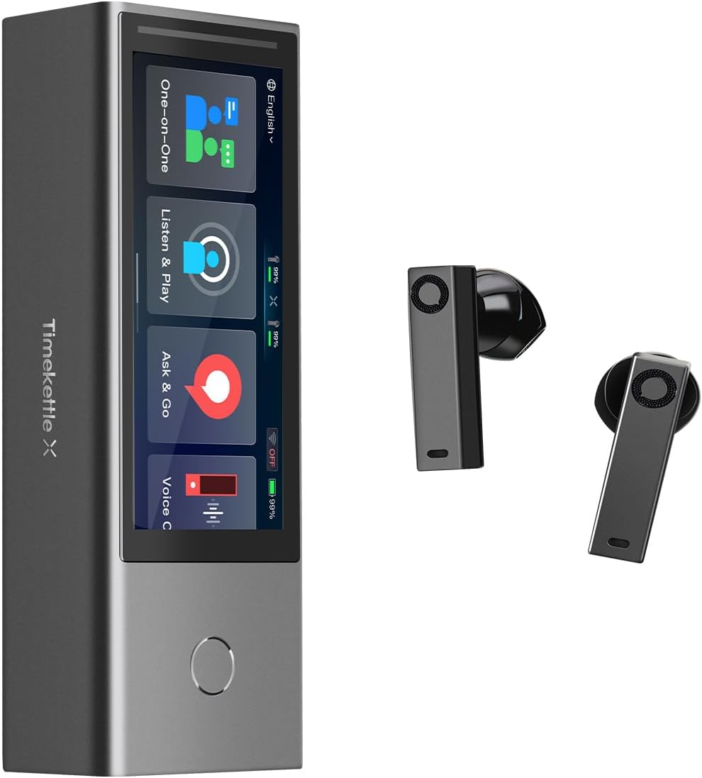 Timekettle X1 AI Interpreter Hub, Standalone Entity, Two Way Simultaneous Translator Earbud, Translator Device Upgraded with Media Translation, Presentation Mode & Upgrade TTS for Multilingual Meeting Timekettle X1 AI Interpreter Hub, Standalone Entity, Two Way Simultaneous Translator Earbud, Translator Device Upgraded with Media Translation, Presentation Mode & Upgrade TTS for Multilingual Meeting