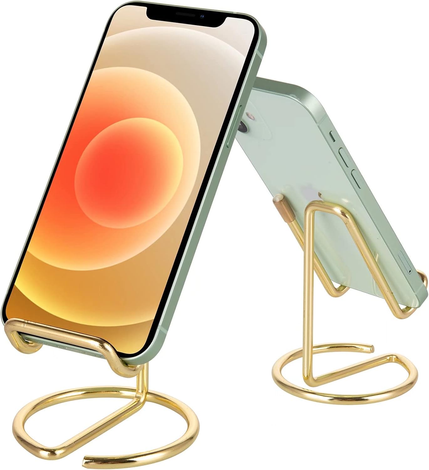 Cell Phone Stand for Desk, Cute Metal Gold Cell Phone Stand Holder Desk Accessories, Compatible with All Mobile Phones, iPhone, Switch, iPad Cell Phone Stand for Desk, Cute Metal Gold Cell Phone Stand Holder Desk Accessories, Compatible with All Mobile Phones, iPhone, Switch, iPad