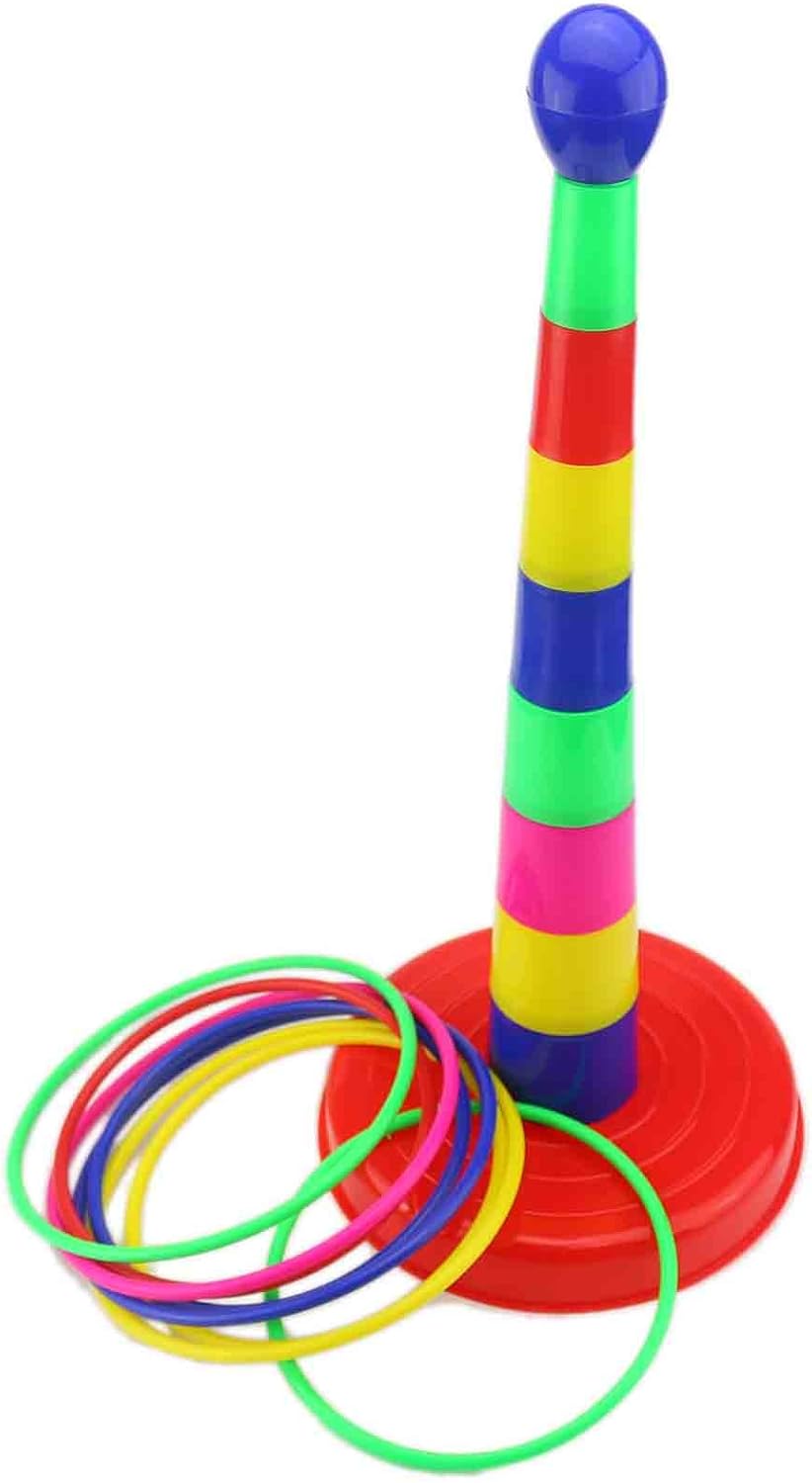 Ogrmar 18″ Colorful Plastic Sport Ring Toss Game Set for Kids Ogrmar 18″ Colorful Plastic Sport Ring Toss Game Set for Kids