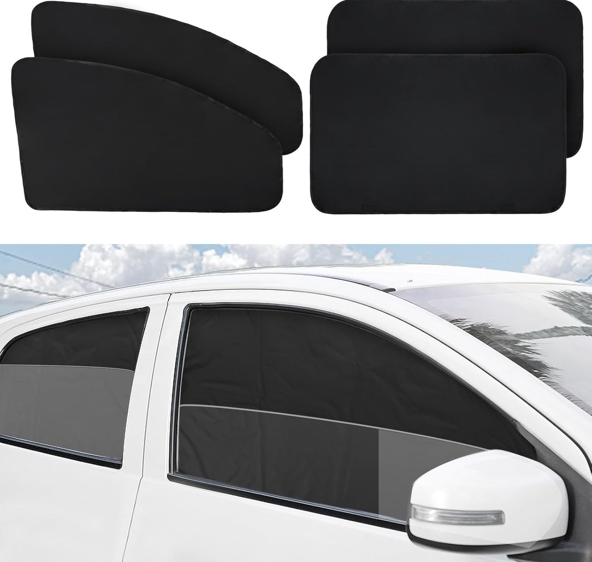 XCBYT Car Window Shades, 4 Pack Privacy Curtains, Sun Shades for Baby, 100% Light Block for Car, Camping, Napping, Sleeping, Breastfeeding, Cloth Changing XCBYT Car Window Shades, 4 Pack Privacy Curtains, Sun Shades for Baby, 100% Light Block for Car, Camping, Napping, Sleeping, Breastfeeding, Cloth Changing
