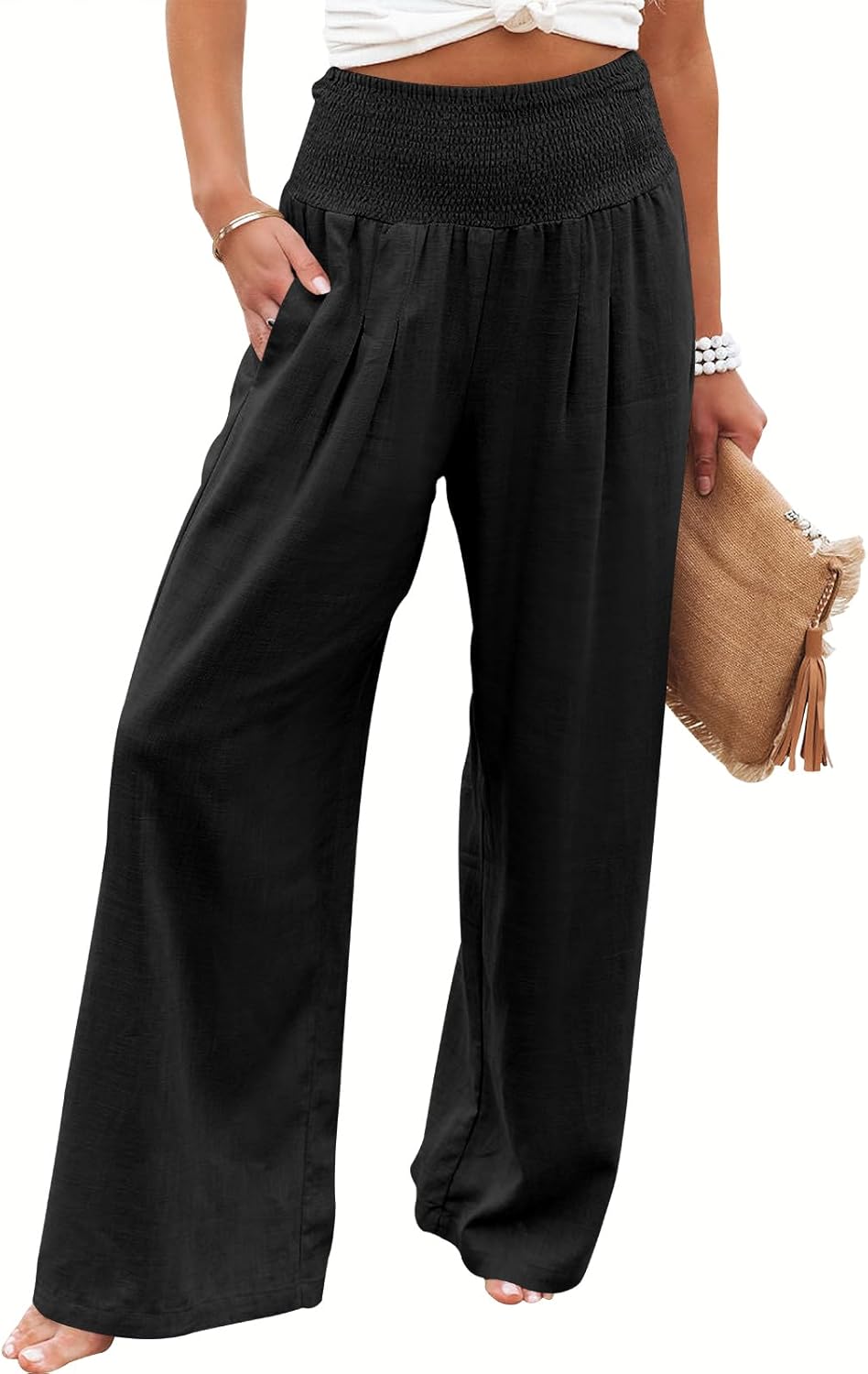 ANRABESS Women Linen Palazzo Pants Summer Boho Wide Leg High Waist Casual Lounge Pant 2025 Beach Travel Vacation Outfits ANRABESS Women Linen Palazzo Pants Summer Boho Wide Leg High Waist Casual Lounge Pant 2025 Beach Travel Vacation Outfits