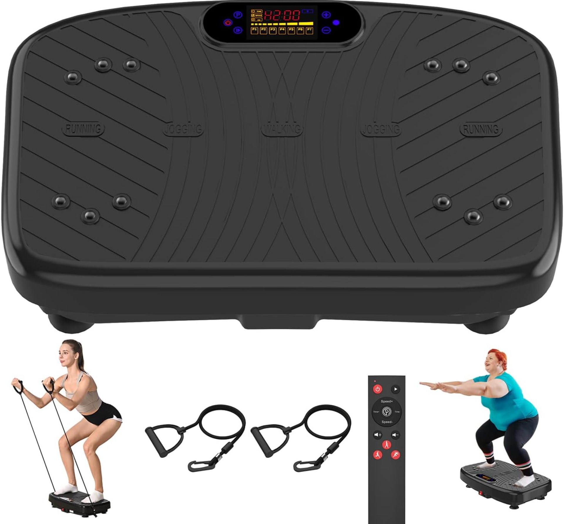 Vibration Plate Exercise Machine, Vibration Plate Platform for Lymphatic Drainage, 200 Adjustable Speeds Power Shaping Vibrating Plate Helps Weight Loss, Shaping, Max Weight 450 Lbs Vibration Plate Exercise Machine, Vibration Plate Platform for Lymphatic Drainage, 200 Adjustable Speeds Power Shaping Vibrating Plate Helps Weight Loss, Shaping, Max Weight 450 Lbs