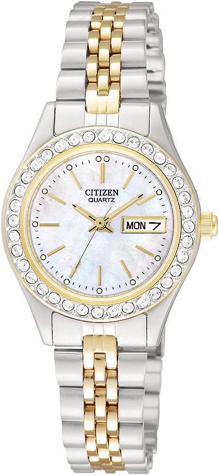 Citizen Ladies’ Dress Quartz Stainless Steel Bracelet with Crystals and Day Date Citizen Ladies’ Dress Quartz Stainless Steel Bracelet with Crystals and Day Date