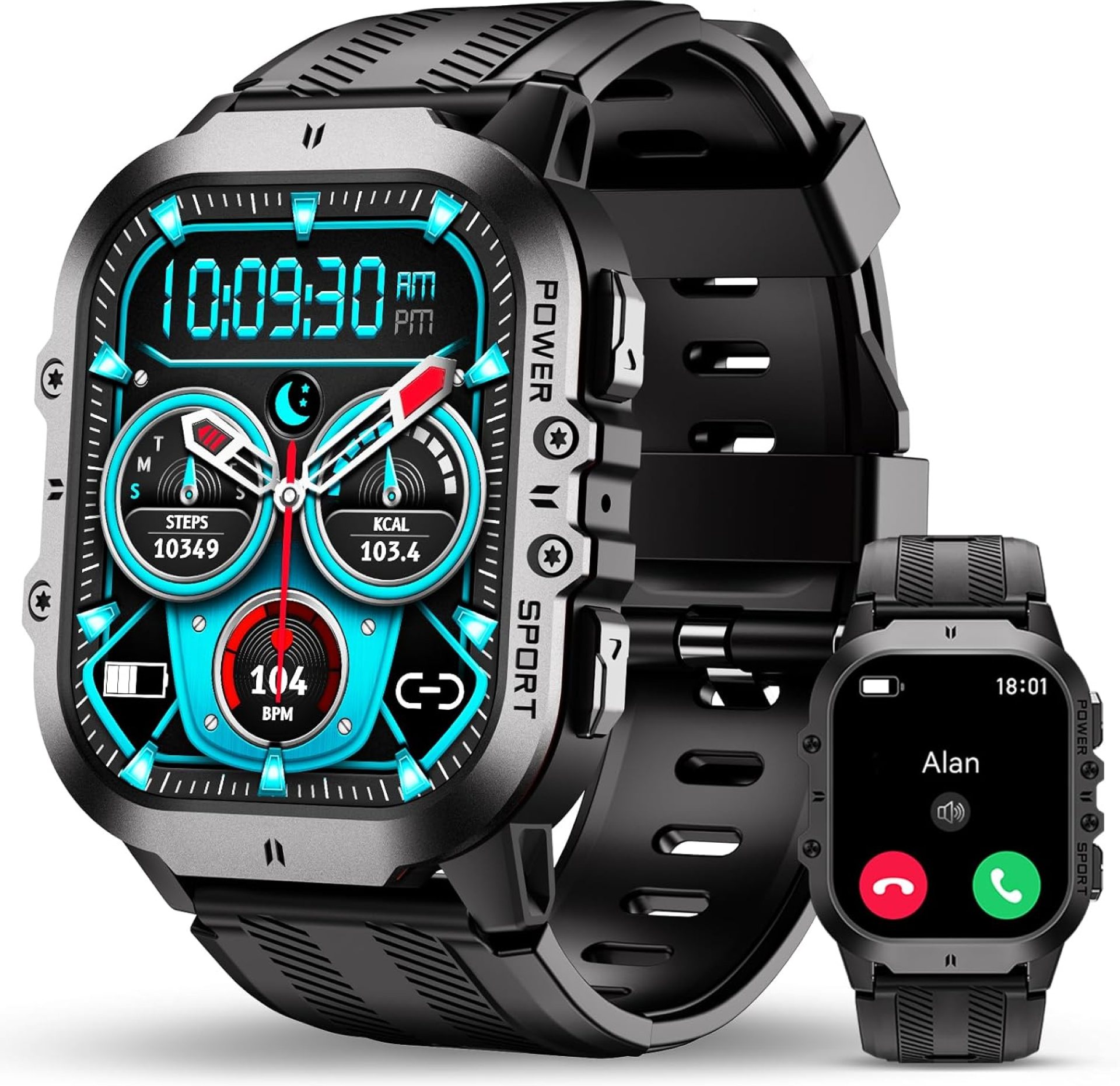 OUKITEL BT20 Military Smart Watches for Men(Answer/Make Calls), 1.96” Fitness Smart Watches for Android/iPhone, Waterproof Smart Watch with Blood Pressure/Heart Rate/100+ Sport Modes, Watches for Men OUKITEL BT20 Military Smart Watches for Men(Answer/Make Calls), 1.96” Fitness Smart Watches for Android/iPhone, Waterproof Smart Watch with Blood Pressure/Heart Rate/100+ Sport Modes, Watches for Men