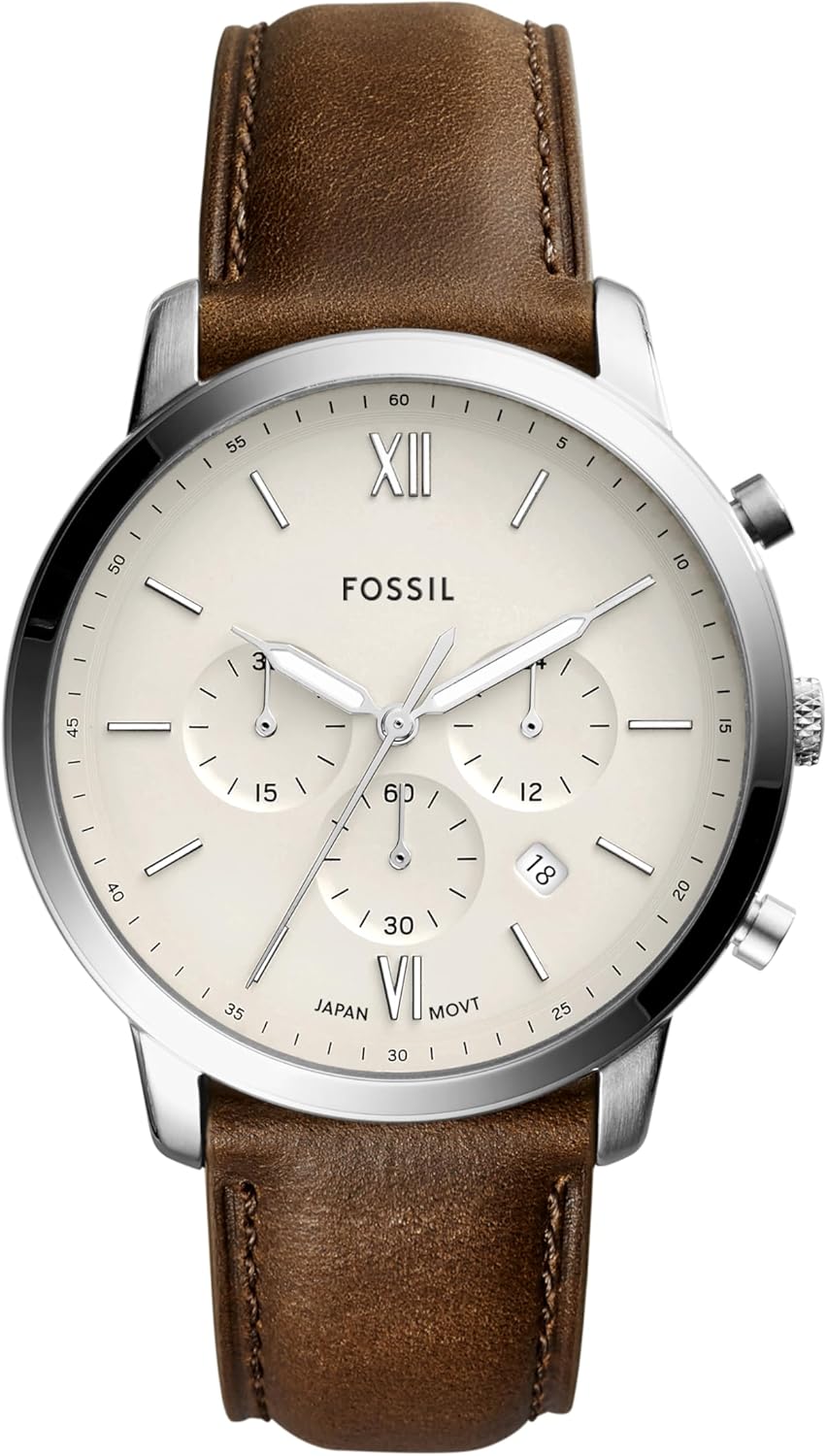 Fossil Men’s Neutra Quartz Stainless Steel and Leather Chronograph Watch Fossil Men’s Neutra Quartz Stainless Steel and Leather Chronograph Watch