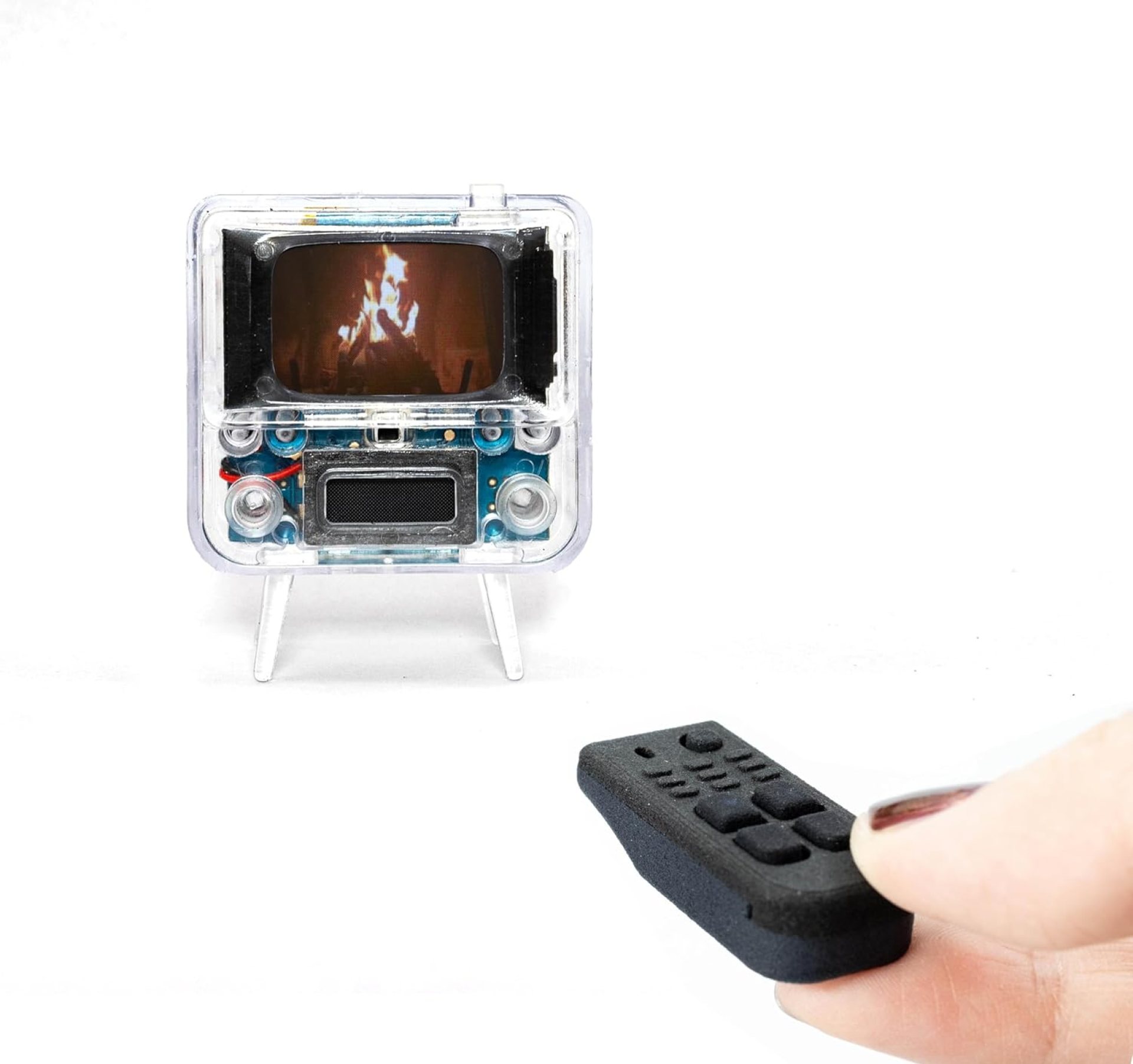 TinyTV 2 – Portable Retro Television with Working Rotary knobs – Load Your own Videos Easily via USB onto Your own minature TV (Clear) TinyTV 2 – Portable Retro Television with Working Rotary knobs – Load Your own Videos Easily via USB onto Your own minature TV (Clear)