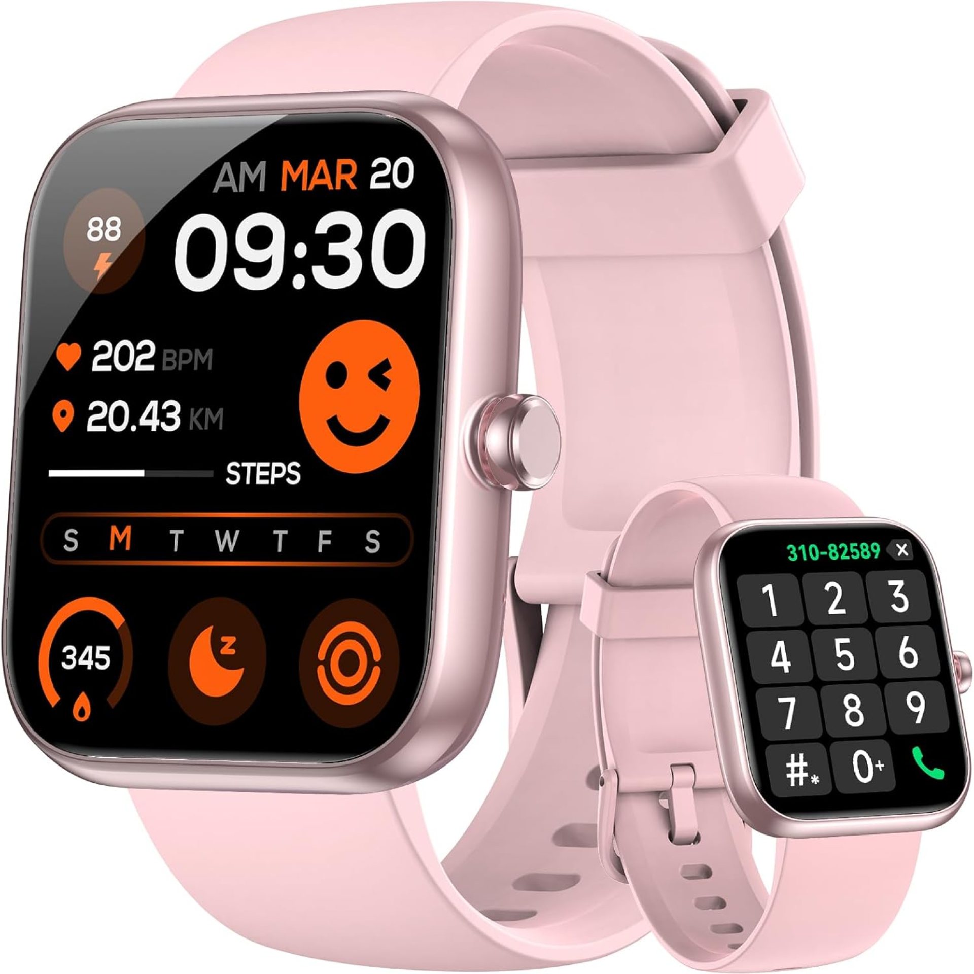Smart Watch for Men Women, Alexa Built-in Fitness Tracker with Call Function & 1.83″ HD Touchscreen, Heart Rate/Sleep Monitor, 100 Sport Modes, IP68 Waterproof, iOS Android Compatible (Pink) Smart Watch for Men Women, Alexa Built-in Fitness Tracker with Call Function & 1.83″ HD Touchscreen, Heart Rate/Sleep Monitor, 100 Sport Modes, IP68 Waterproof, iOS Android Compatible (Pink)
