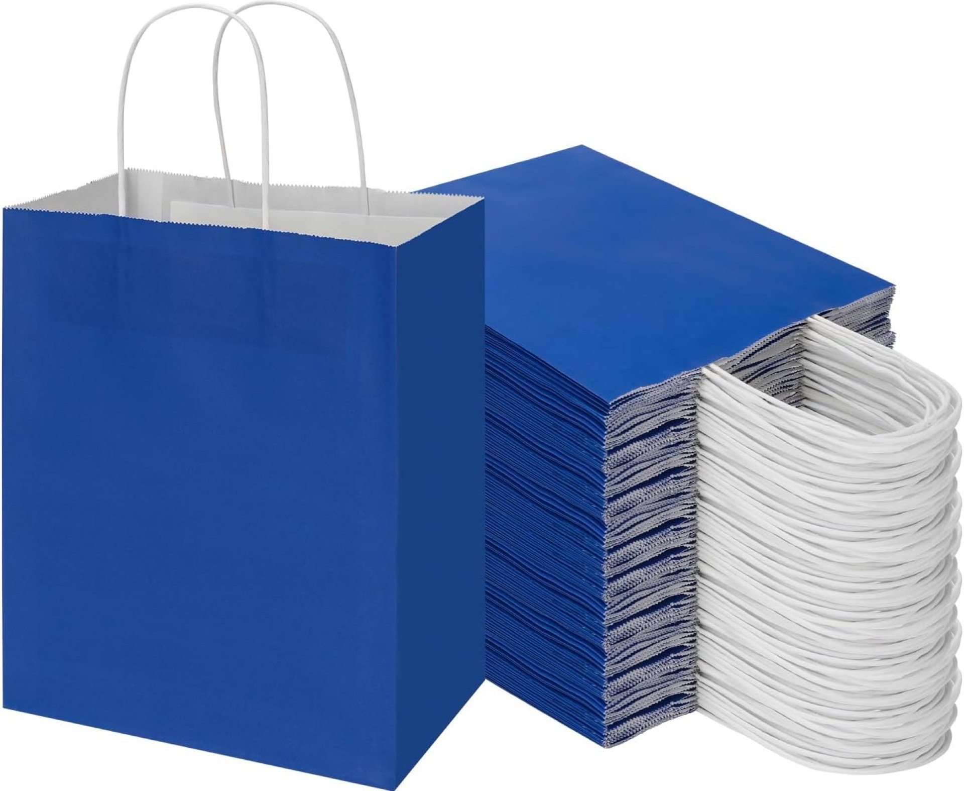 Toovip 100 Pack 8×4.75×10 Inch Medium Royal Blue Kraft Paper Bags with Handles Bulk, Gift Wrap Bags for Favor Grocery Retail Party Birthday Shopping Business Goody Craft Merchandise Take Out sacks Toovip 100 Pack 8×4.75×10 Inch Medium Royal Blue Kraft Paper Bags with Handles Bulk, Gift Wrap Bags for Favor Grocery Retail Party Birthday Shopping Business Goody Craft Merchandise Take Out sacks