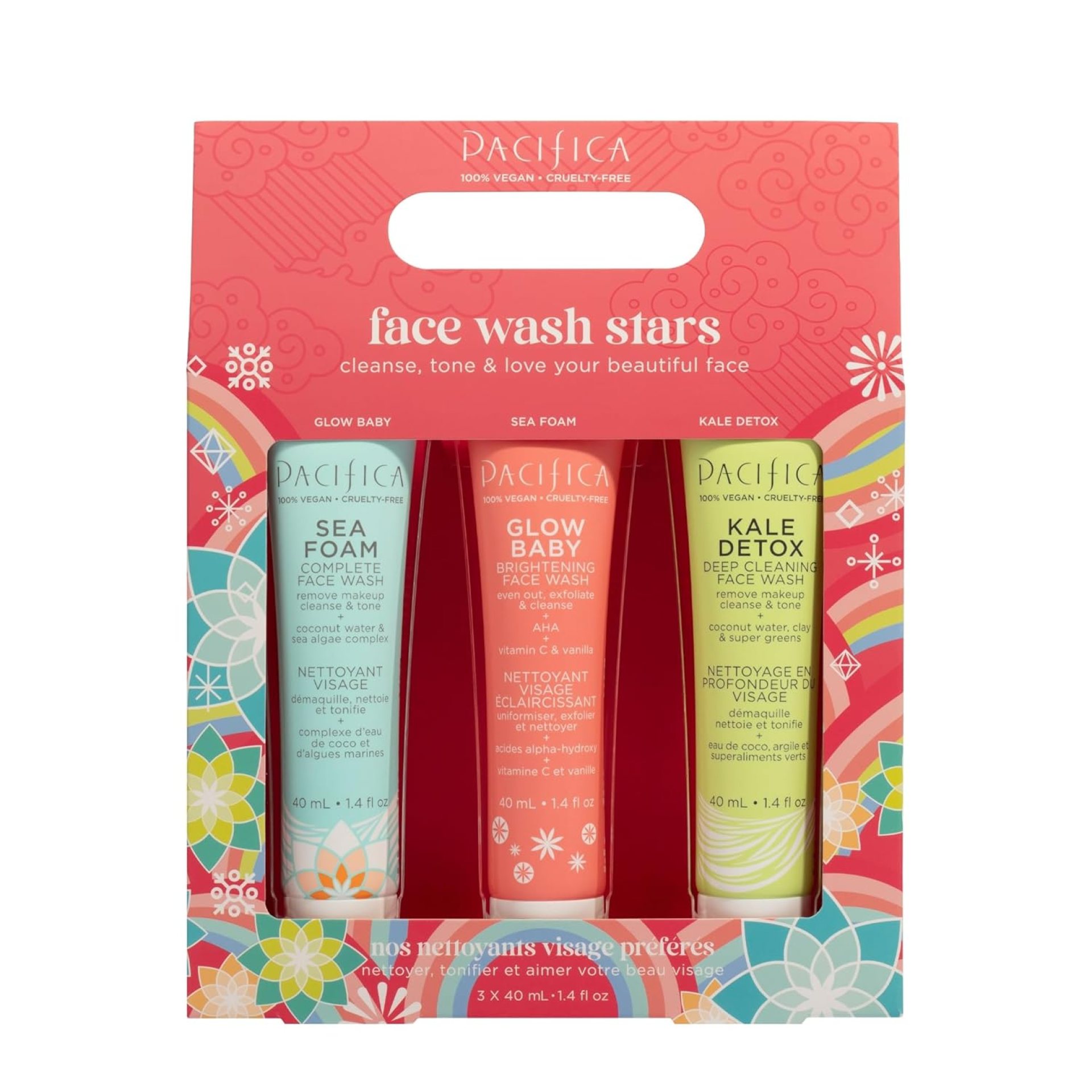 Pacifica Face Wash Set – Preppy Skincare Gift Set Value Kit for Holidays | Brightens, Tones and Deep Cleans |Glow Baby, Kale Detox and Sea Foam | 3 Pack Pacifica Face Wash Set – Preppy Skincare Gift Set Value Kit for Holidays | Brightens, Tones and Deep Cleans |Glow Baby, Kale Detox and Sea Foam | 3 Pack