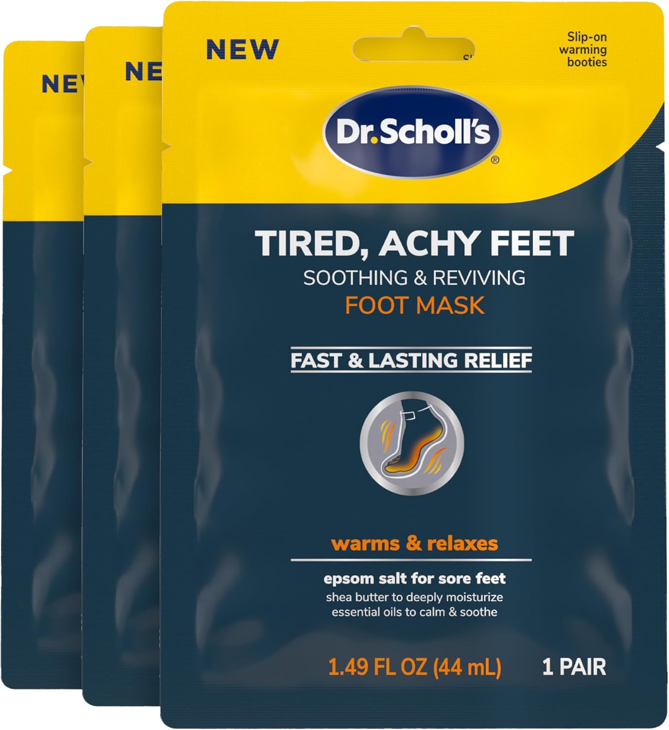 Dr. Scholl’s® Tired, Achy Feet Soothing & Reviving Foot Mask, 3 Pair, Warming Booties Dr. Scholl’s® Tired, Achy Feet Soothing & Reviving Foot Mask, 3 Pair, Warming Booties