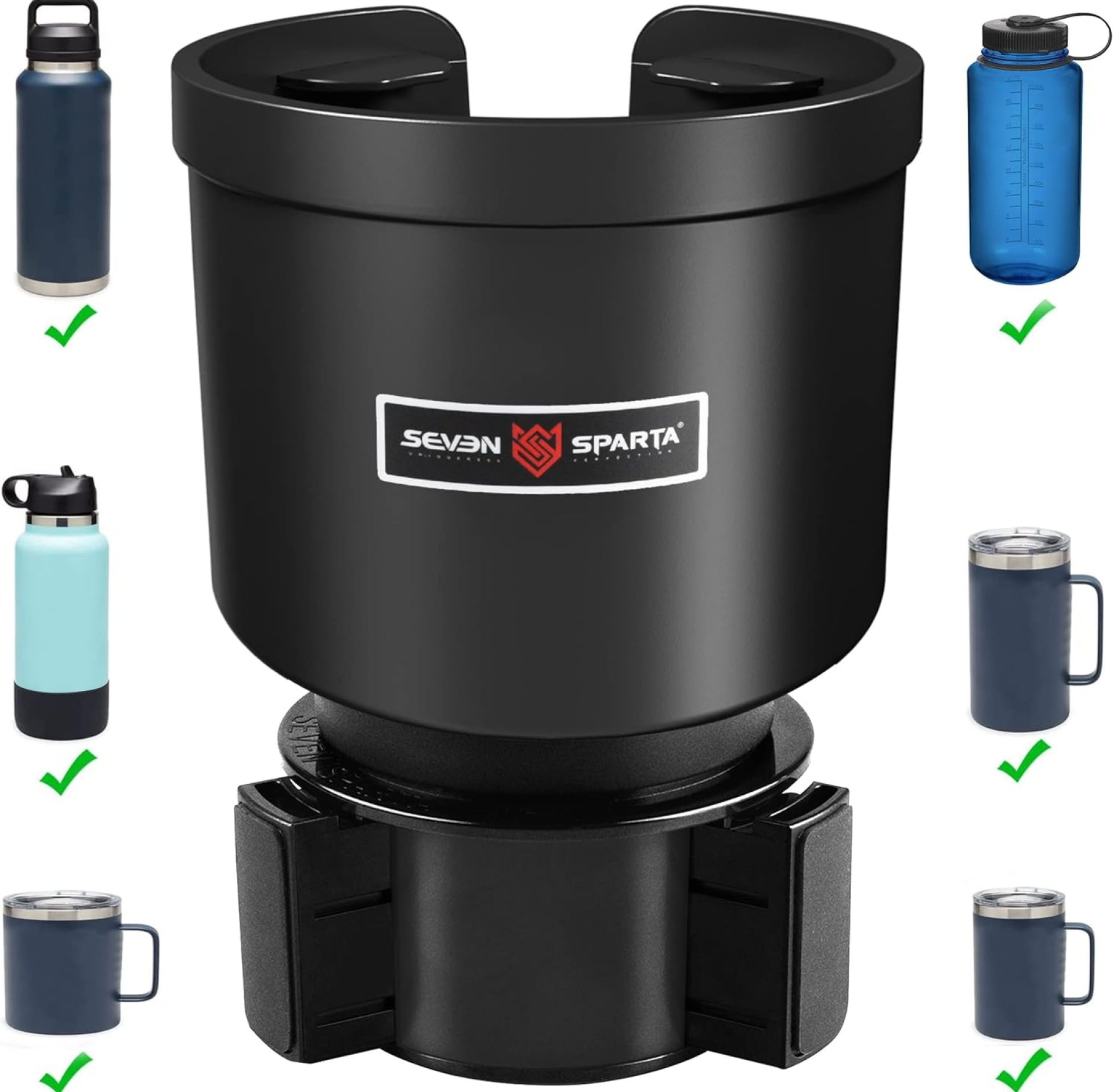 Upgraded Car Cup Holder Expander Adapter with Offset Adjustable Base, Compatible with Yeti 14/24/36/46oz Ramblers, Hydro Flasks 32/40oz, Other Large Bottles Mugs in 3.5″-4.0″, 1 Pack Upgraded Car Cup Holder Expander Adapter with Offset Adjustable Base, Compatible with Yeti 14/24/36/46oz Ramblers, Hydro Flasks 32/40oz, Other Large Bottles Mugs in 3.5″-4.0″, 1 Pack