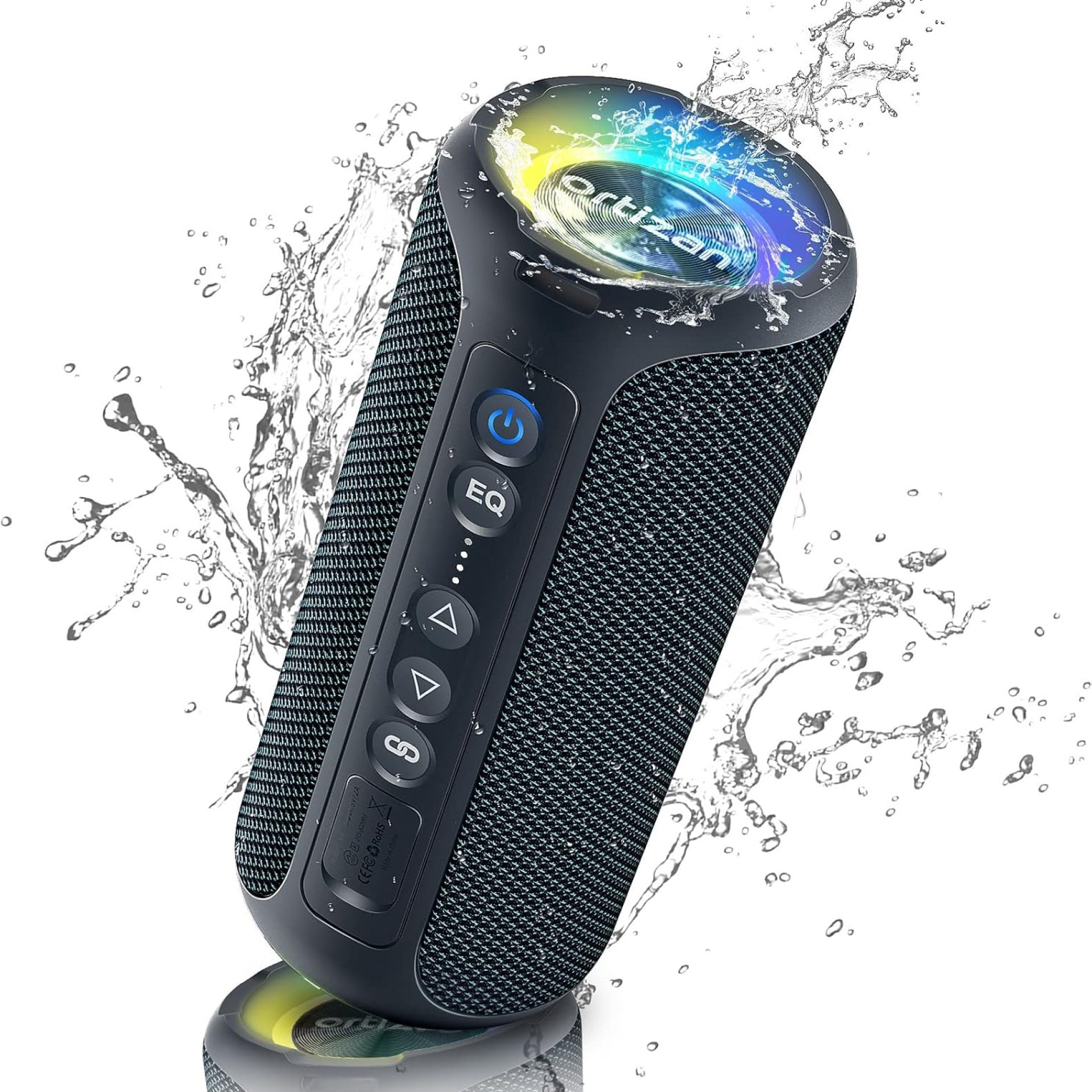 Ortizan Bluetooth Speakers, Portable Wireless Stereo Speaker – IPX7 Waterproof, 40W Loud Sound, Dual Pairing, Deep Bass, LED Light, Bluetooth 5.3, for Home/Shower/Outdoor/Beach, Gifts for Adult, Navy Ortizan Bluetooth Speakers, Portable Wireless Stereo Speaker – IPX7 Waterproof, 40W Loud Sound, Dual Pairing, Deep Bass, LED Light, Bluetooth 5.3, for Home/Shower/Outdoor/Beach, Gifts for Adult, Navy