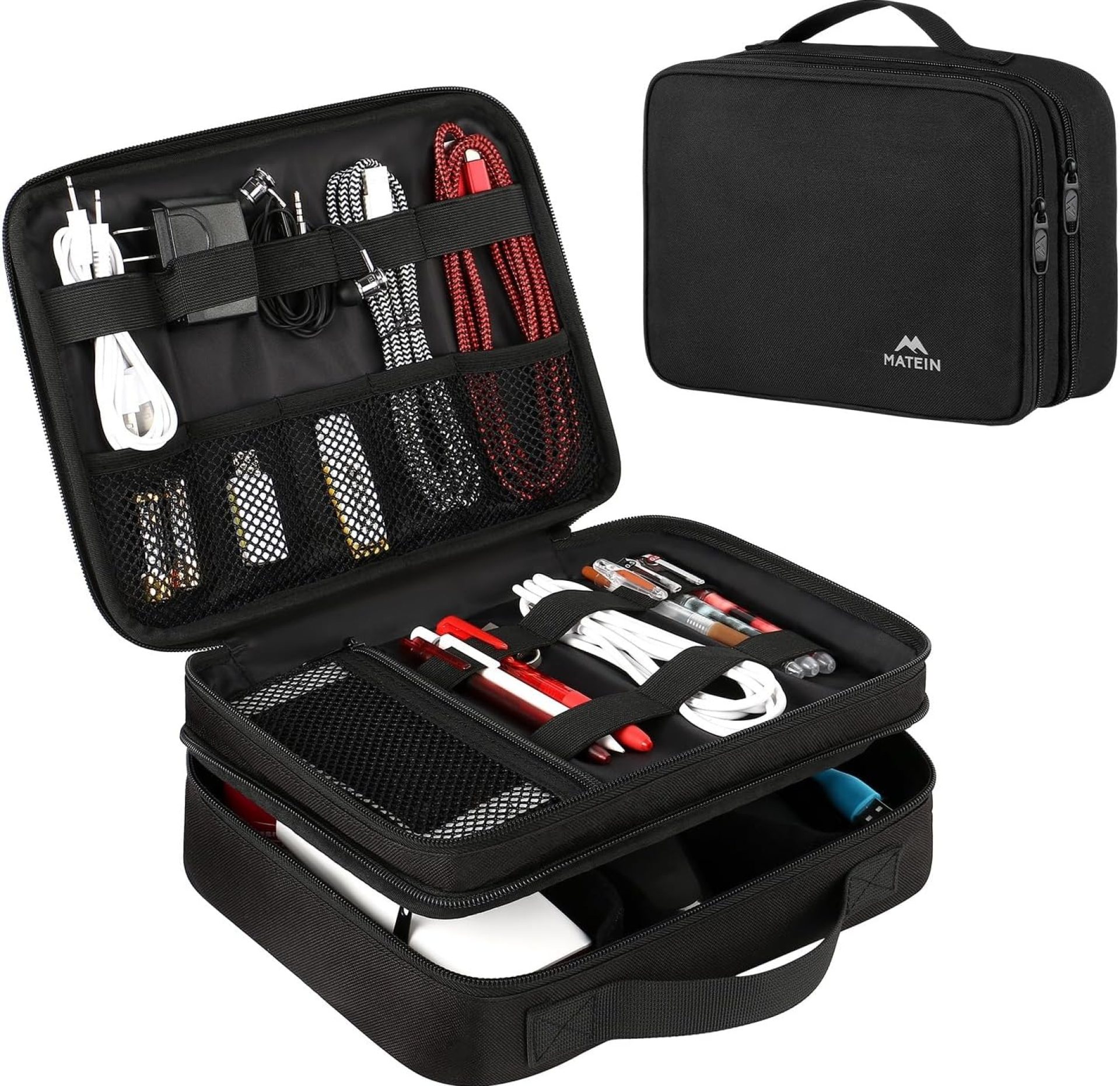 MATEIN Electronics Organizer Travel Case, Water Resistant Cable Organizer Bag for Travel Essentials, Gifts for Men, Storage Bag as Accessories for Phone, Cord, Tablet, Black MATEIN Electronics Organizer Travel Case, Water Resistant Cable Organizer Bag for Travel Essentials, Gifts for Men, Storage Bag as Accessories for Phone, Cord, Tablet, Black
