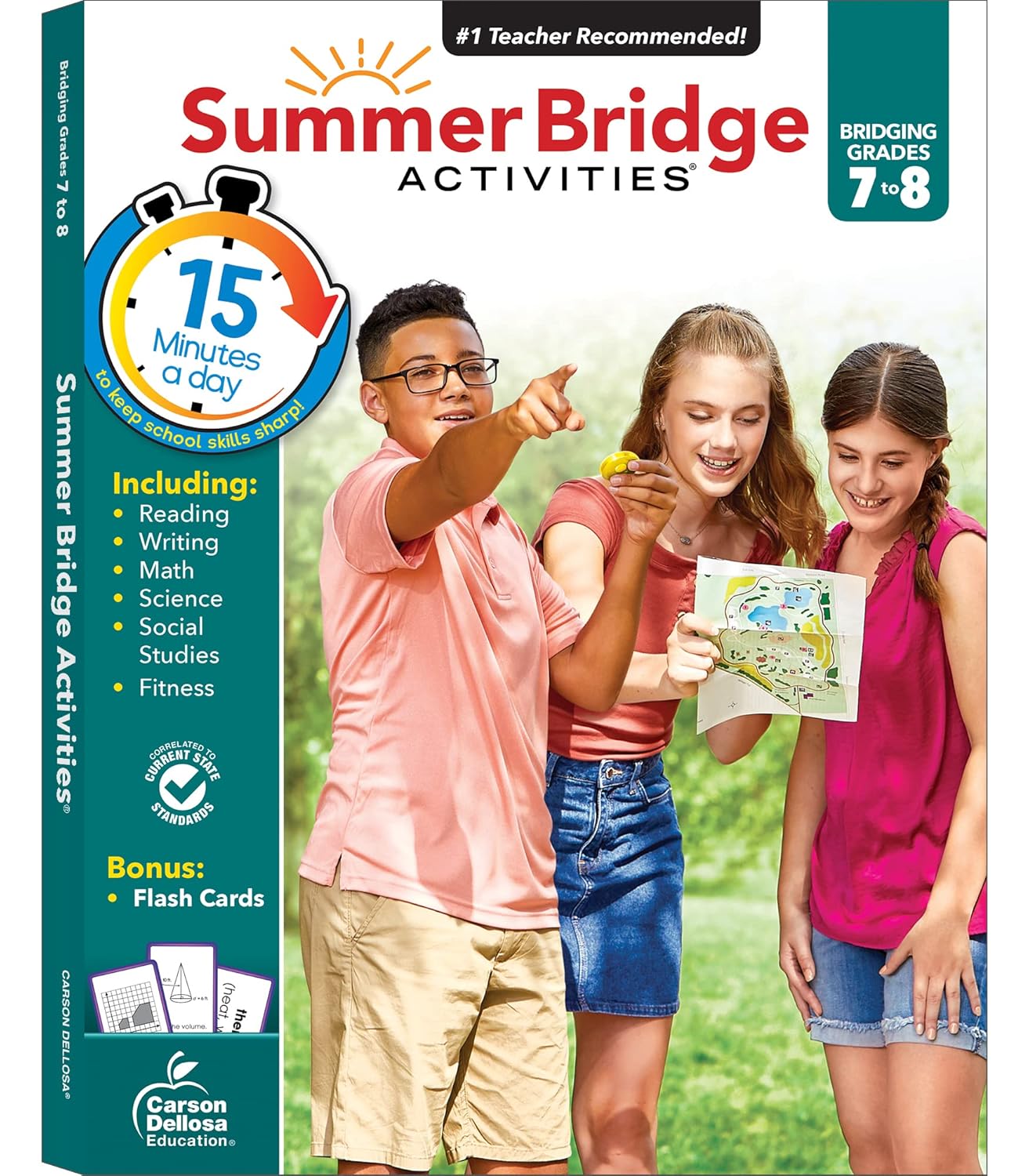 Summer Bridge Activities 7th to 8th Grade Workbooks All Subjects, Middle School Books With Math, Reading Comprehension, Science, Fitness, Social Studies, Writing Practice, and Flash Cards Summer Bridge Activities 7th to 8th Grade Workbooks All Subjects, Middle School Books With Math, Reading Comprehension, Science, Fitness, Social Studies, Writing Practice, and Flash Cards