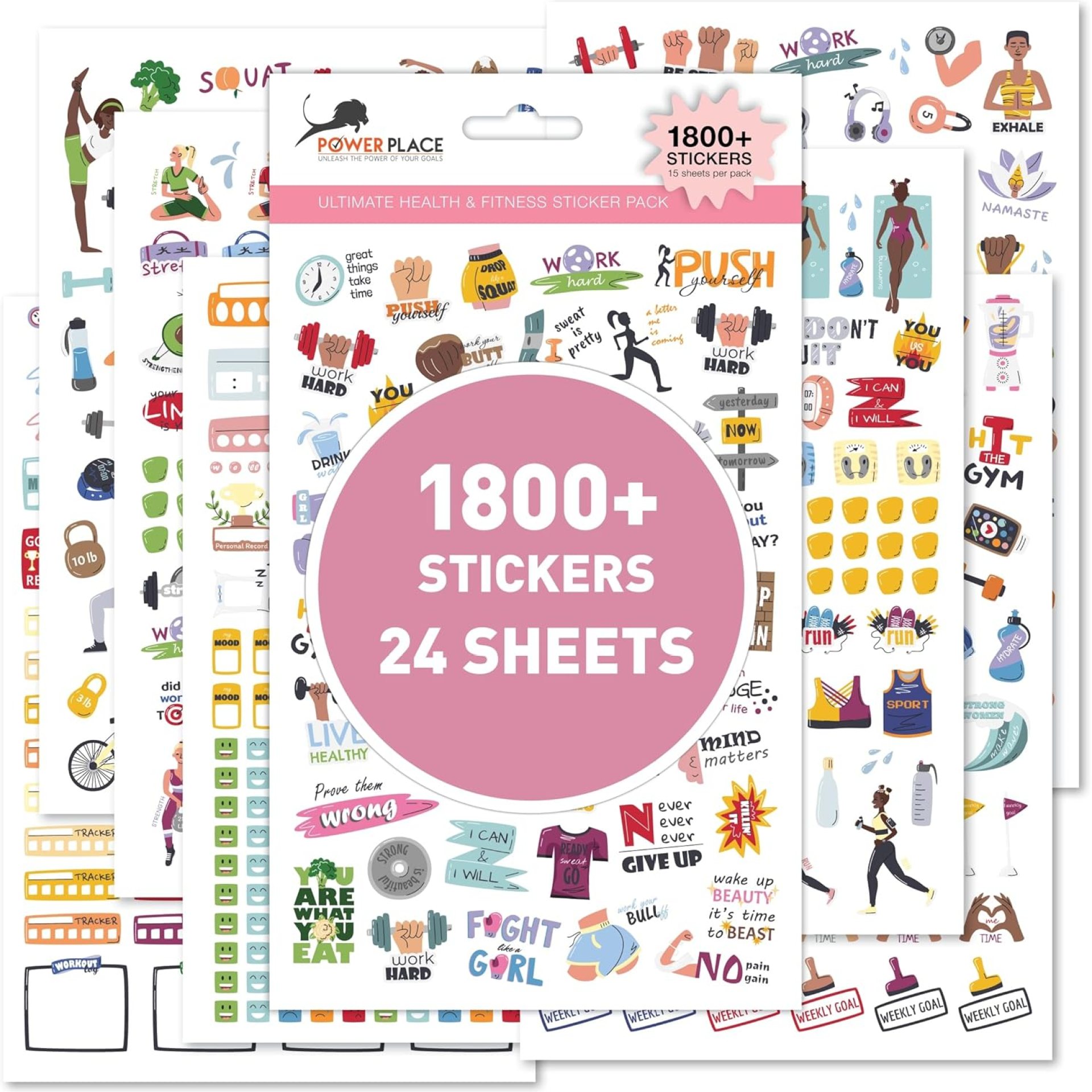Workout & Fitness Stickers Mega Pack – Set of 24 Sheets 1800+ Health and Wellness Stickers | Tracking Stickers for Sports Planners, Journals & Calendars – Perfect for Weight Loss, Exercise Goals Workout & Fitness Stickers Mega Pack – Set of 24 Sheets 1800+ Health and Wellness Stickers | Tracking Stickers for Sports Planners, Journals & Calendars – Perfect for Weight Loss, Exercise Goals