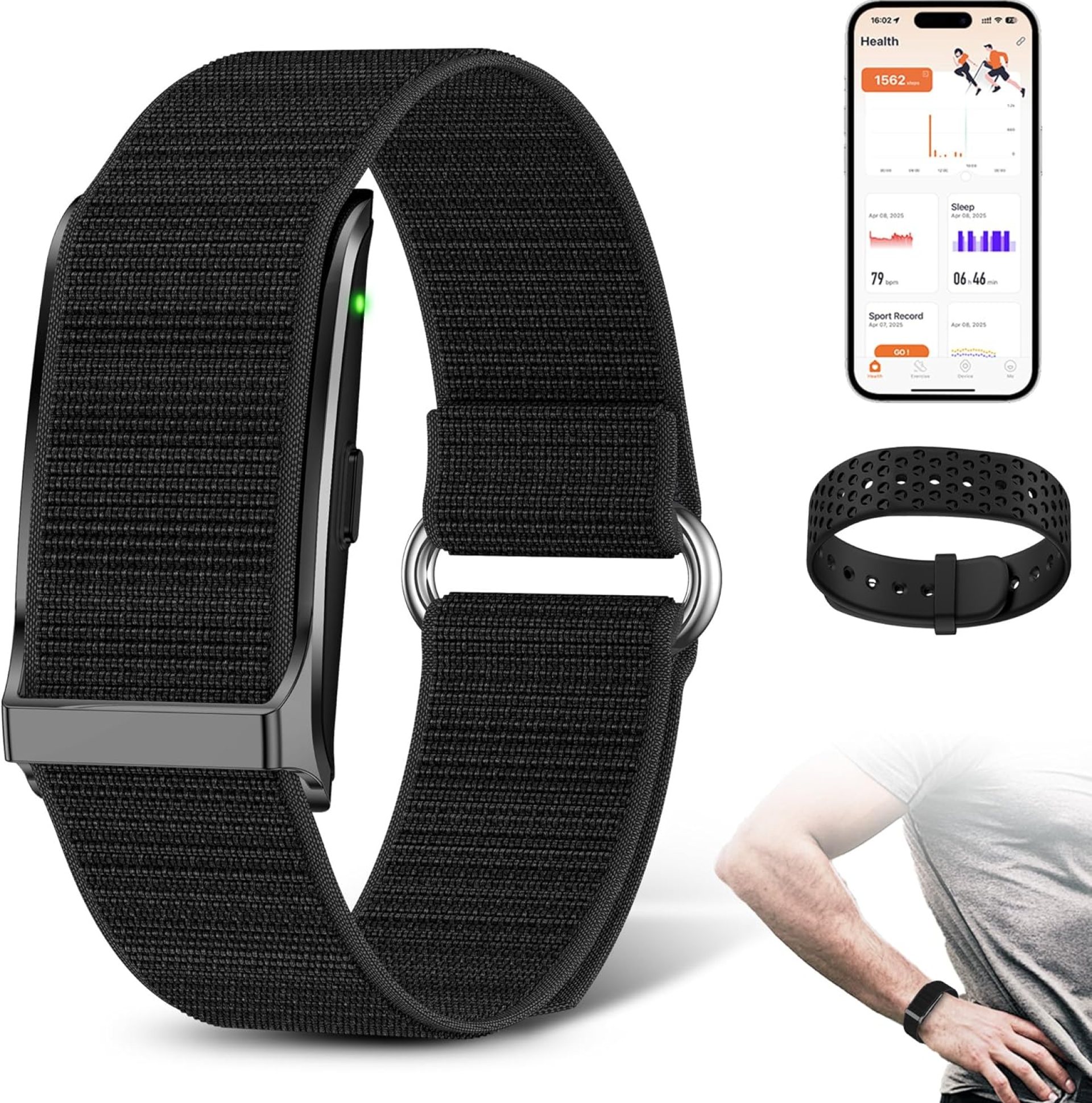 Smart Health Wristband, Wearable Health Fitness Tracker, 120+ Sports Modes, All-Day Automatic Monitoring, with Pedometer/Improve Sleep/Stress/Health, IP68 Waterproof, 2 Pack Bands, Free APP Smart Health Wristband, Wearable Health Fitness Tracker, 120+ Sports Modes, All-Day Automatic Monitoring, with Pedometer/Improve Sleep/Stress/Health, IP68 Waterproof, 2 Pack Bands, Free APP