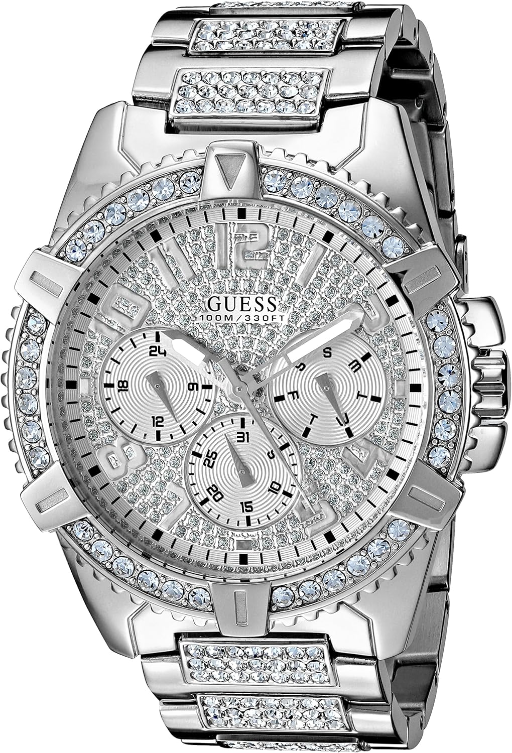GUESS Stainless Steel Gold-Tone Crystal Embellished Bracelet Watch GUESS Stainless Steel Gold-Tone Crystal Embellished Bracelet Watch