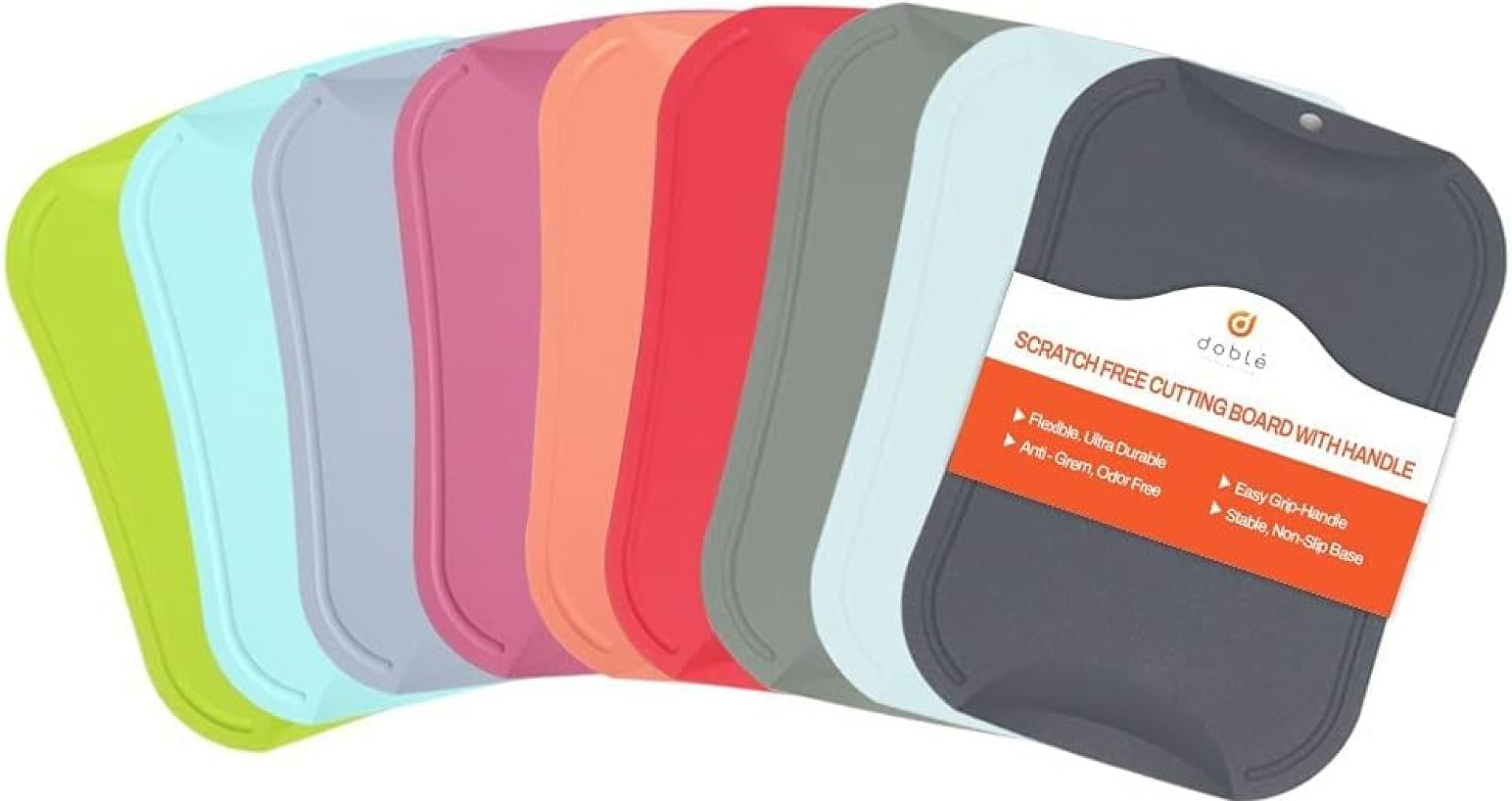 doblé Non-Scratch Flexible Cutting Board for Chopping, Scratch Free Juice Grooves with Easy Grip Handle, Non-Slip Dishwasher Safe for Kitchen (Large (15.6″ x 10.7″), Peach) doblé Non-Scratch Flexible Cutting Board for Chopping, Scratch Free Juice Grooves with Easy Grip Handle, Non-Slip Dishwasher Safe for Kitchen (Large (15.6″ x 10.7″), Peach)