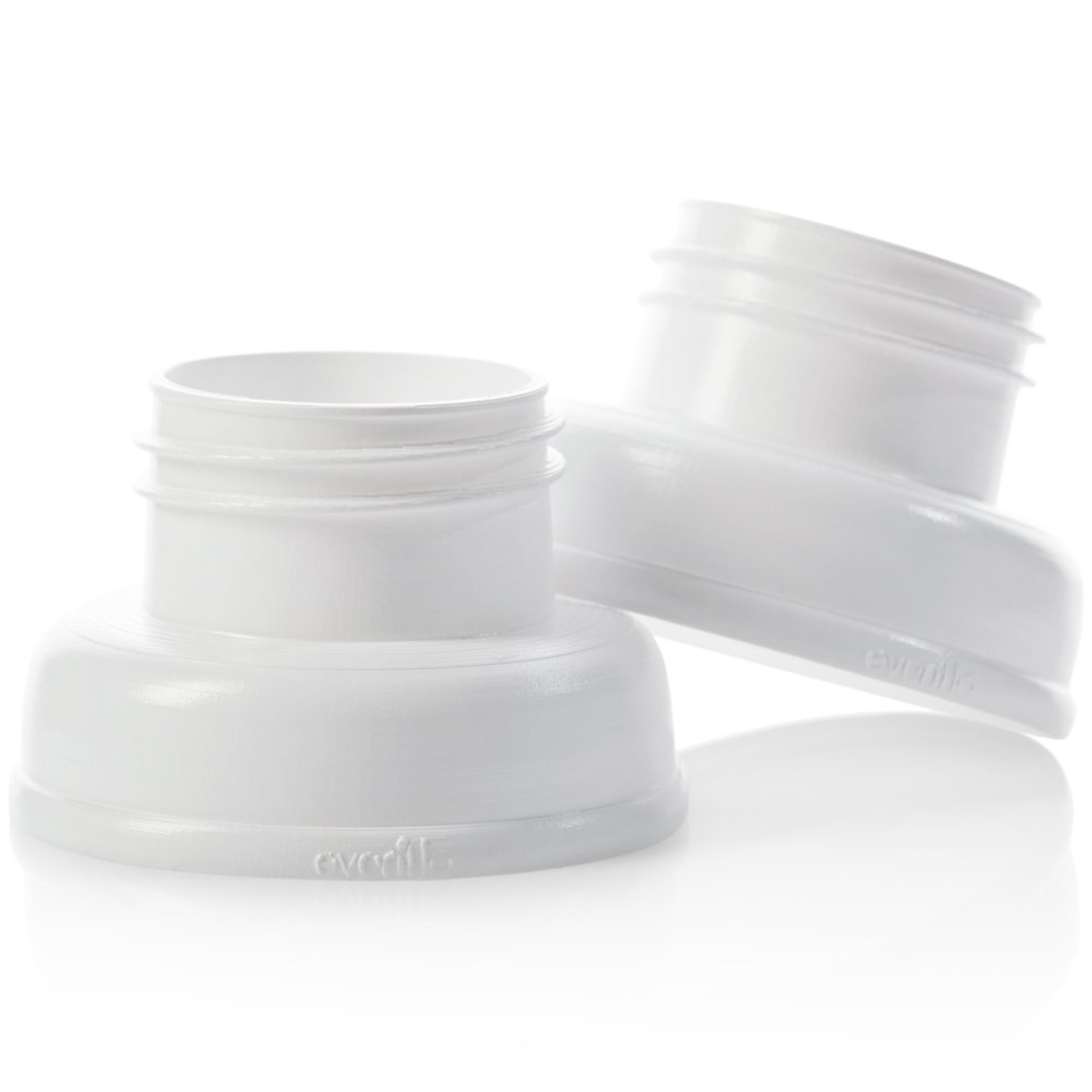 Evenflo Feeding Breast Pump Adapter to Balance Plus Wide Neck Baby Bottle (Pack of 2), White (5142112) Evenflo Feeding Breast Pump Adapter to Balance Plus Wide Neck Baby Bottle (Pack of 2), White (5142112)