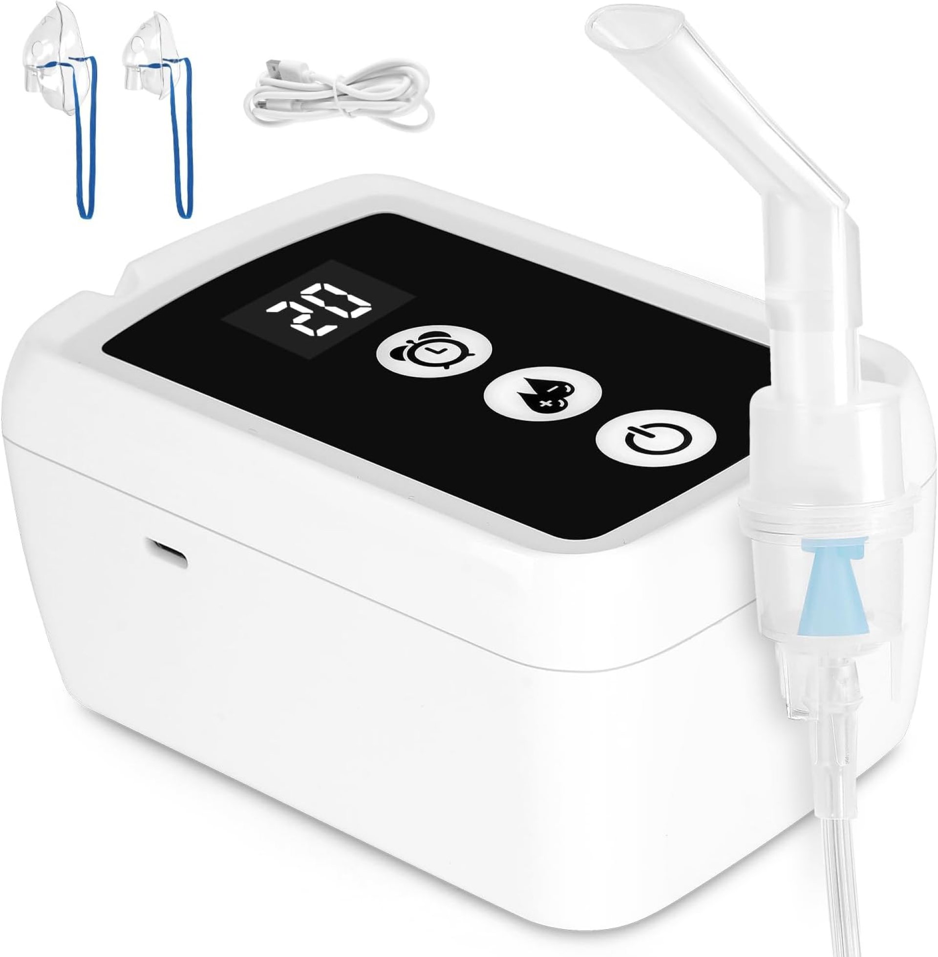 Smart Nebulizer Machine for Adults and Kids, Nebulizer for Breathing Treatment Timing Function Nebulizer with Mouthpiece Adults&Chlid Masks for Home Travel Smart Nebulizer Machine for Adults and Kids, Nebulizer for Breathing Treatment Timing Function Nebulizer with Mouthpiece Adults&Chlid Masks for Home Travel