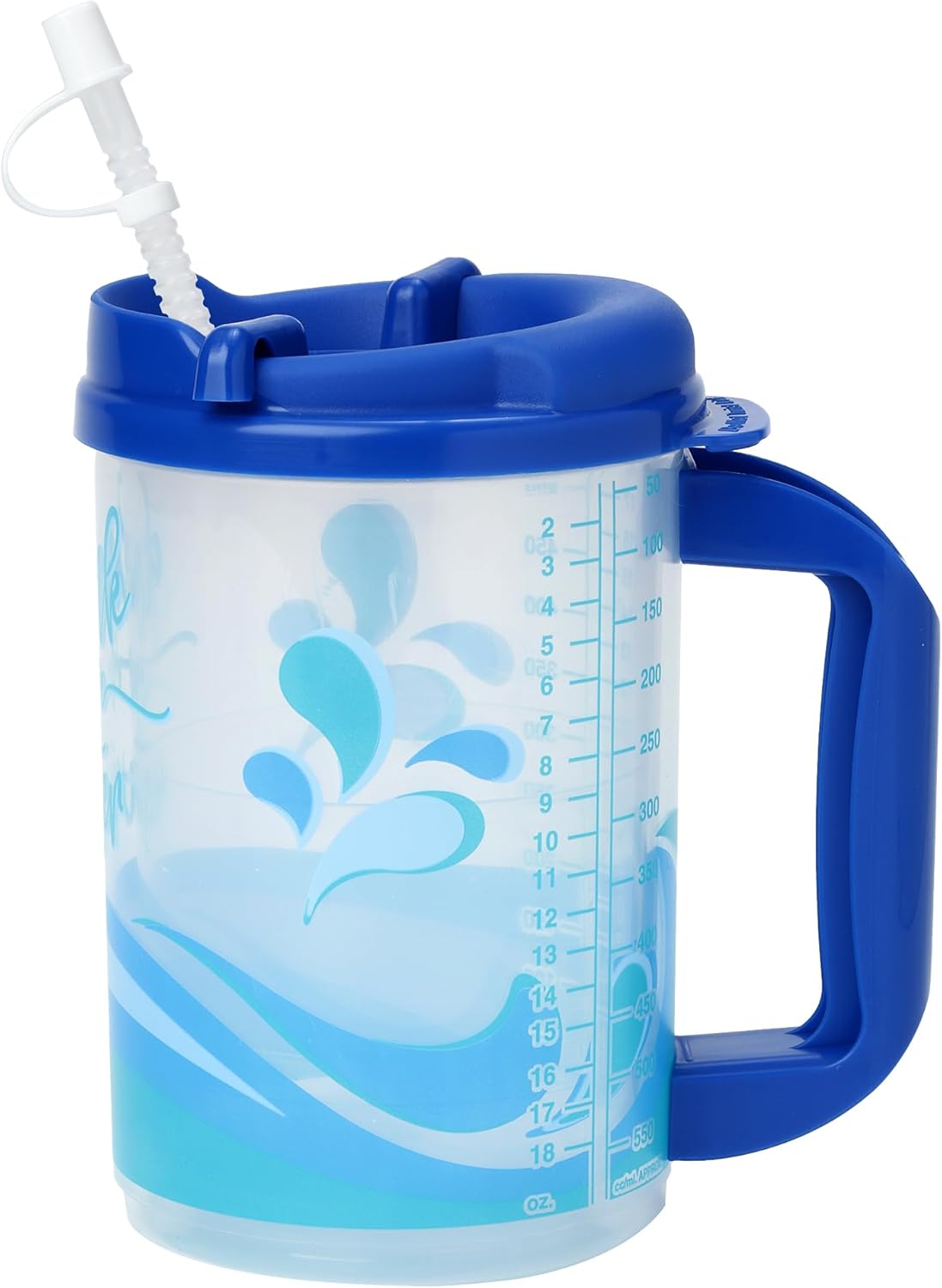 Hospital Cup with Lid and Straw, Large Water Cup with Straw and Handle, Hospital Mugs with Lid and Straw, 20 Oz Blue Medical Water Bottle, Clear Plastic Mug Hospital Cup with Lid and Straw, Large Water Cup with Straw and Handle, Hospital Mugs with Lid and Straw, 20 Oz Blue Medical Water Bottle, Clear Plastic Mug