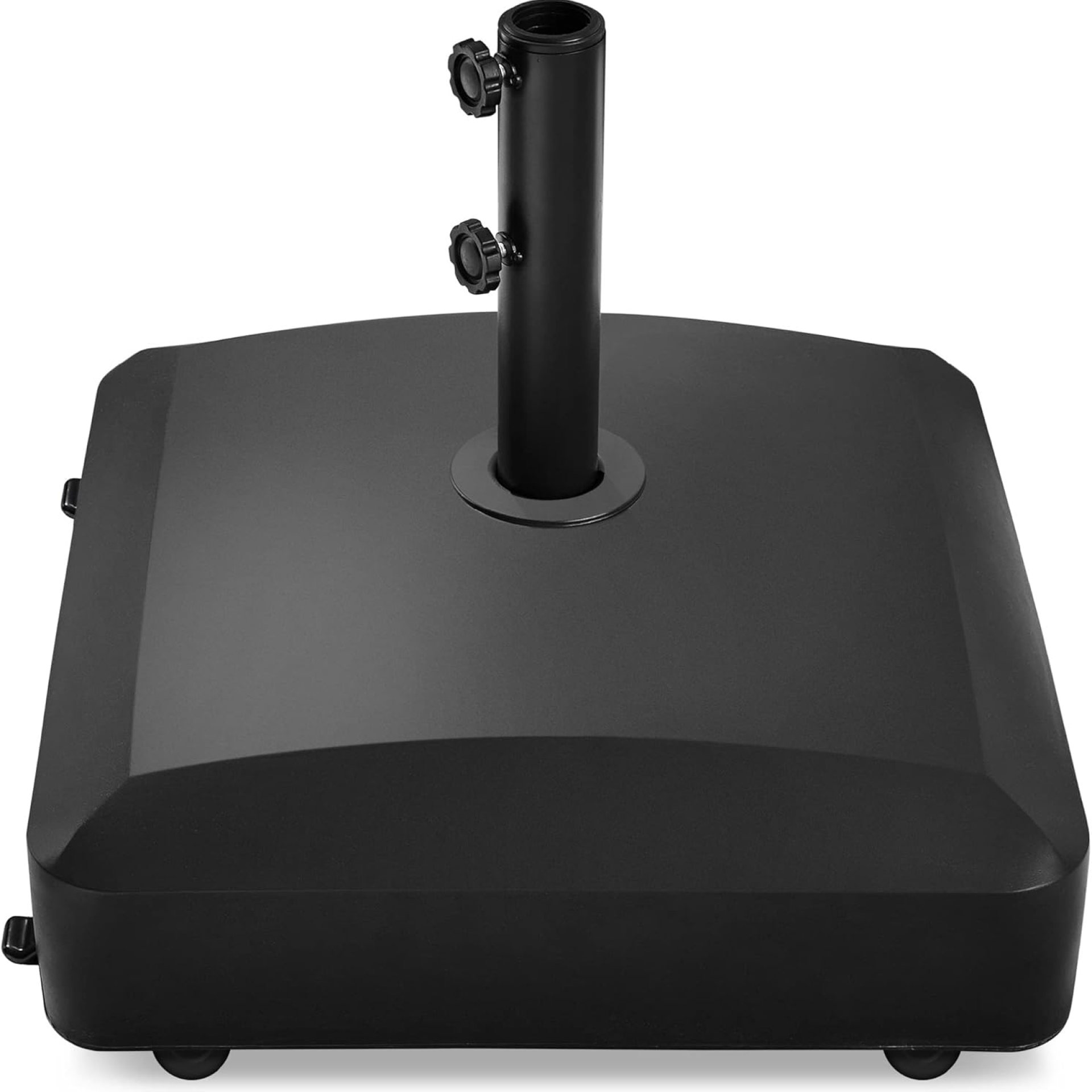 Best Choice Products 123lb Capacity Fillable Mobile Umbrella Base Heavy Duty Market Stand for Patio, Deck, Poolside w/ 4 Wheels, 2 Locks, 2 Knobs, Wind-Resistant Design – Black Best Choice Products 123lb Capacity Fillable Mobile Umbrella Base Heavy Duty Market Stand for Patio, Deck, Poolside w/ 4 Wheels, 2 Locks, 2 Knobs, Wind-Resistant Design – Black