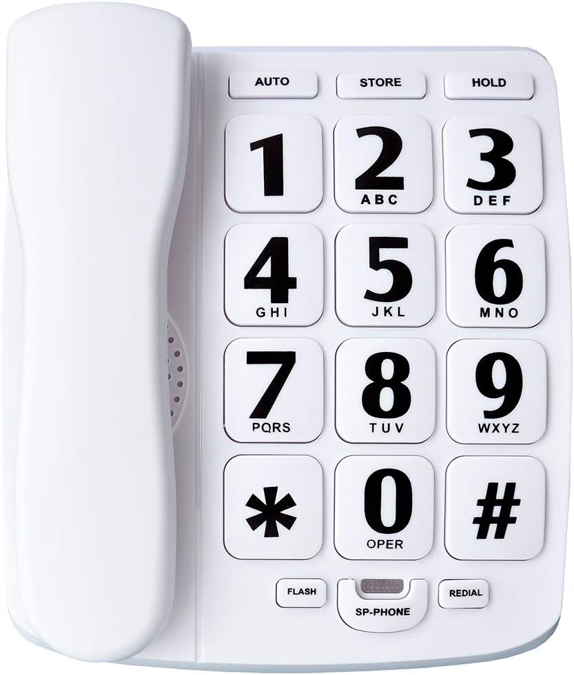 Big Button Phone for Elderly, JeKaVis J-P02 Amplified Phones for Hearing Impaired Aid Home Corded Phone for Seniors Landline Telephone for Low Vision Assist Telephone White Big Button Phone for Elderly, JeKaVis J-P02 Amplified Phones for Hearing Impaired Aid Home Corded Phone for Seniors Landline Telephone for Low Vision Assist Telephone White