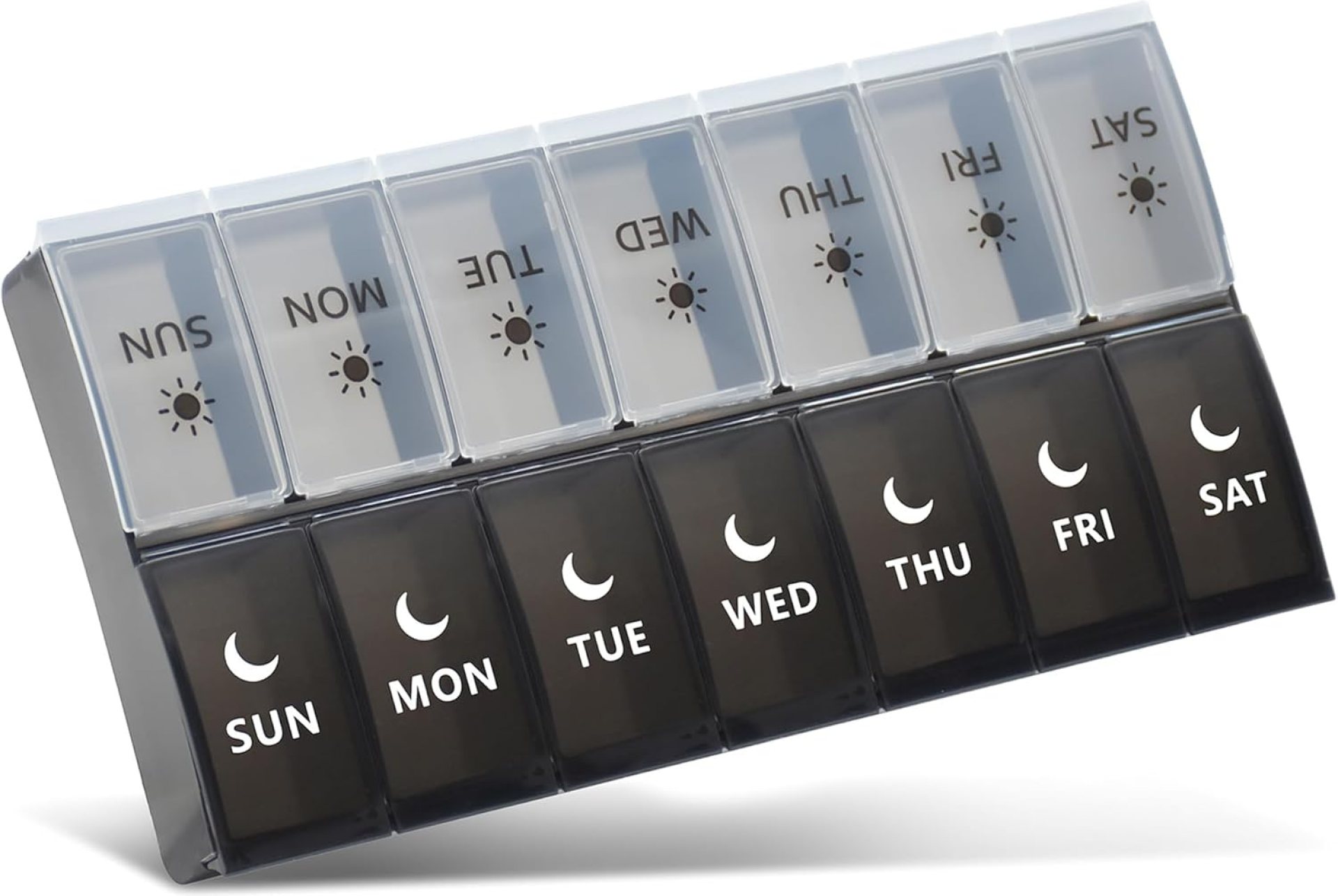 Large Pill Organizer 2 Times a Day, Weekly Pill Case, AM PM Pill Box, Day Night Pill Container 7 Day, Vitamin Case Medicine Dispenser Twice a Day (Black & White) Large Pill Organizer 2 Times a Day, Weekly Pill Case, AM PM Pill Box, Day Night Pill Container 7 Day, Vitamin Case Medicine Dispenser Twice a Day (Black & White)