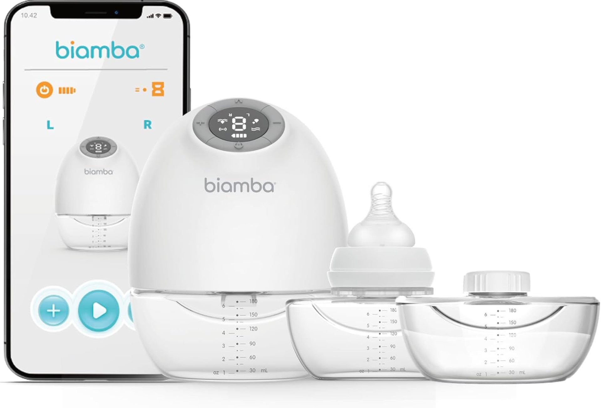 Pump Pro Portable Breast Pump Hands Free – 180mL Capacity Wearable Breastfeeding Pumps with App Control, Electric Hands Free Breast Pumps with 3 Modes, 9 Suction Levels, Slim Design, Single Pump Pro Portable Breast Pump Hands Free – 180mL Capacity Wearable Breastfeeding Pumps with App Control, Electric Hands Free Breast Pumps with 3 Modes, 9 Suction Levels, Slim Design, Single