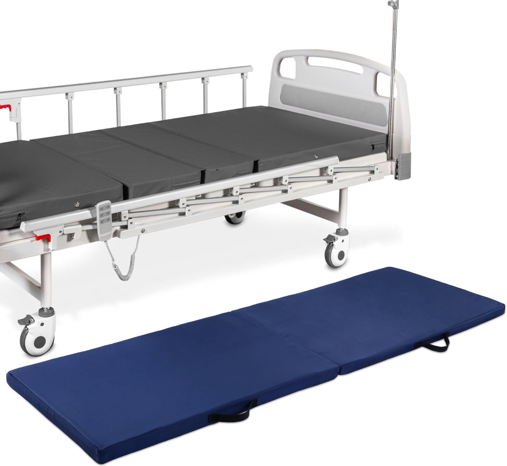 MABOZOO Fall Mats for Elderly, 70″*24″*2″ Waterproof Bi-Fold Floor Mat Beveled Bedside Floor Mat Reduce Risk for Elderly & Hospital Patients (Blue MABOZOO Fall Mats for Elderly, 70″*24″*2″ Waterproof Bi-Fold Floor Mat Beveled Bedside Floor Mat Reduce Risk for Elderly & Hospital Patients (Blue