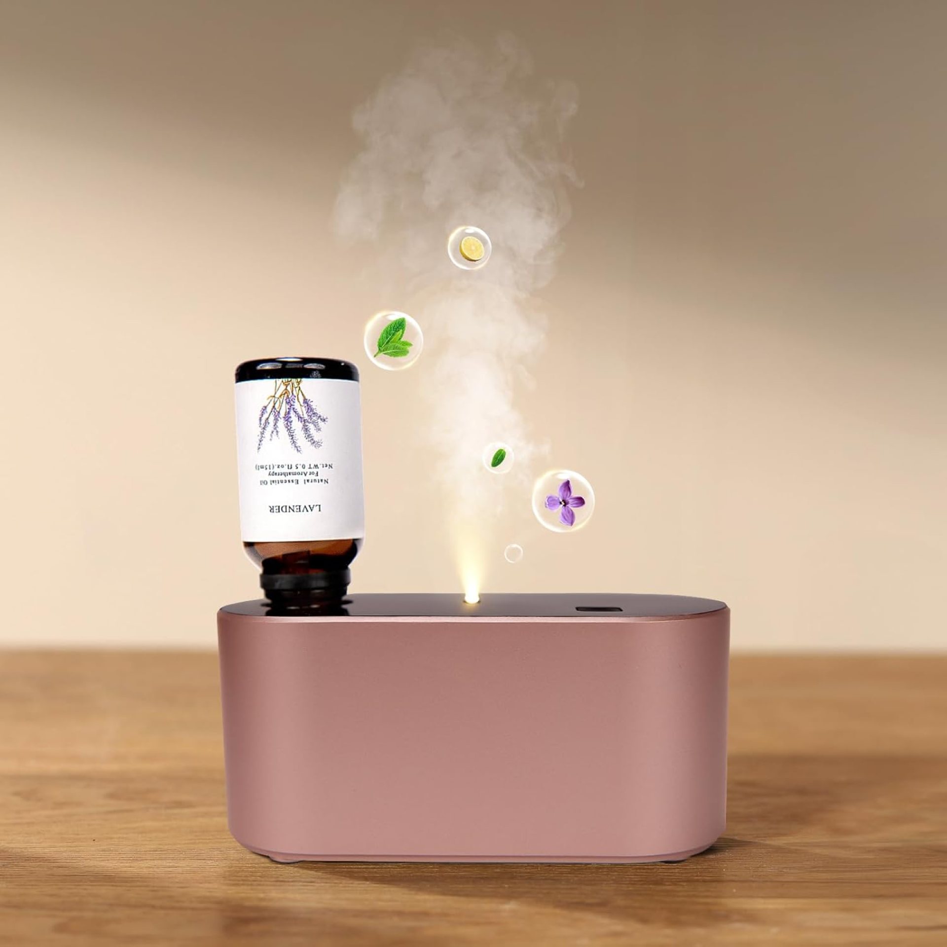 Waterless Diffuser for Essential Oil, Aroma Nebulizer, Mini Scent Air Machine, 3 Mist Levels for Home, Room, Office Rose Gold Waterless Diffuser for Essential Oil, Aroma Nebulizer, Mini Scent Air Machine, 3 Mist Levels for Home, Room, Office Rose Gold